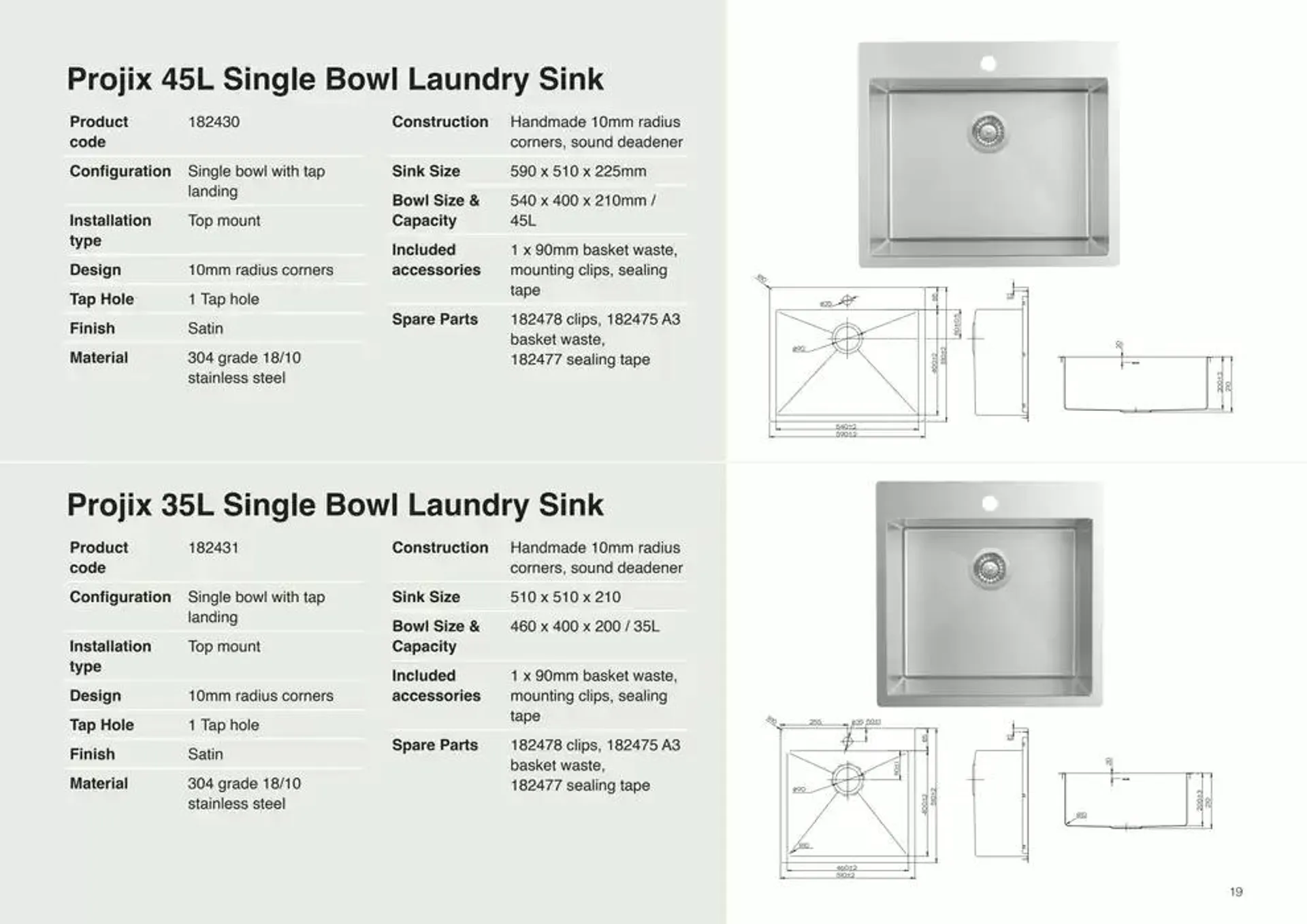 Raymor Brochure Sinks & Tubs 2025 - Catalogue valid from 24 December to 31 January 2025 - page 19