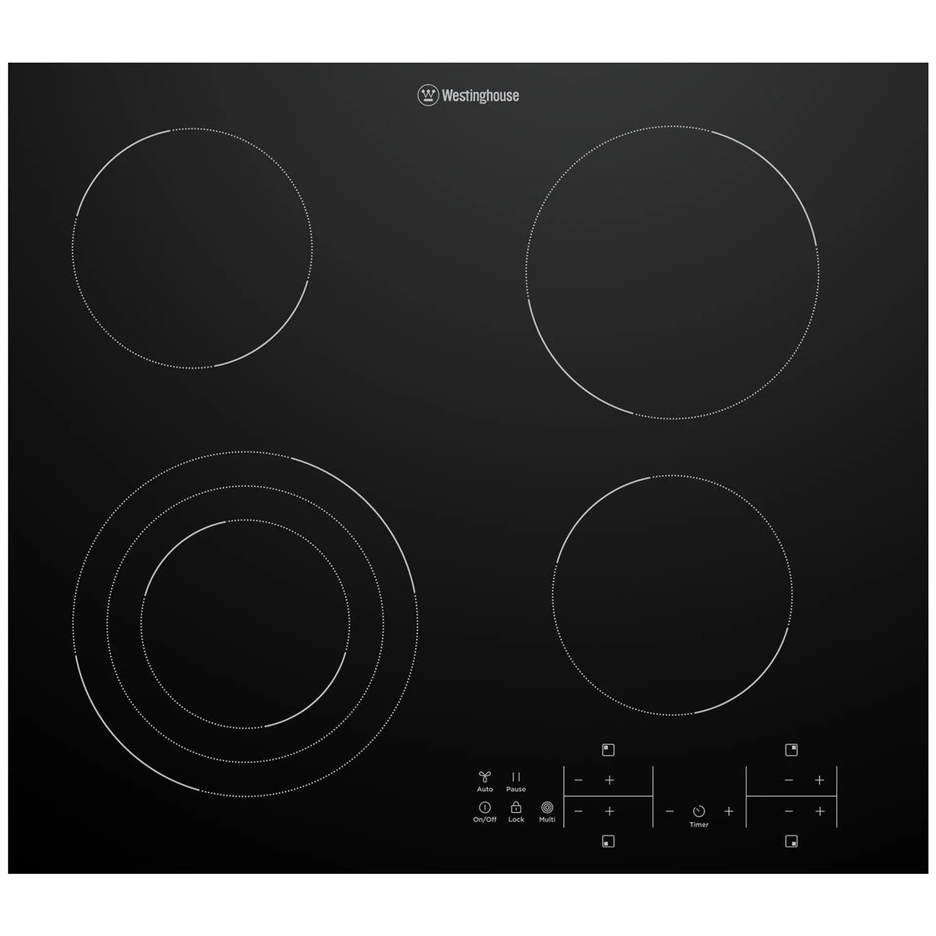 Westinghouse 60cm Triple Zone 4 Burner cooktop WHC643BE