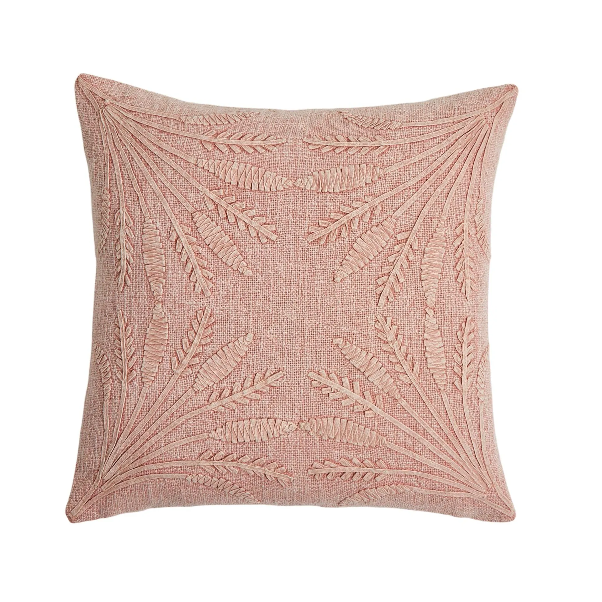 Pampas Fan Embroidered Cushion 45x45cm