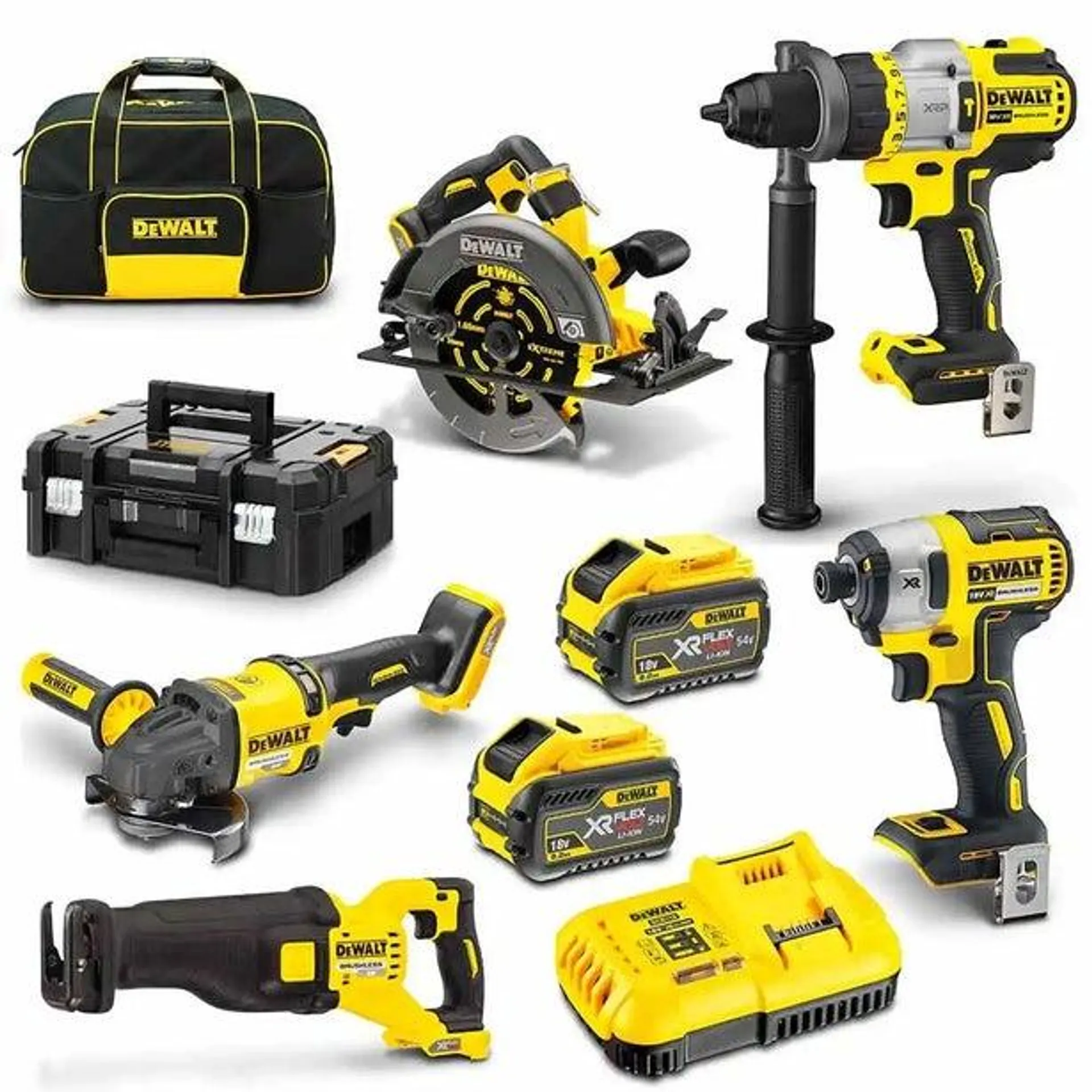 DEWALT 18V/54V 5 Piece 2 x 9.0Ah Combo Kit DCZ596X2T-XE