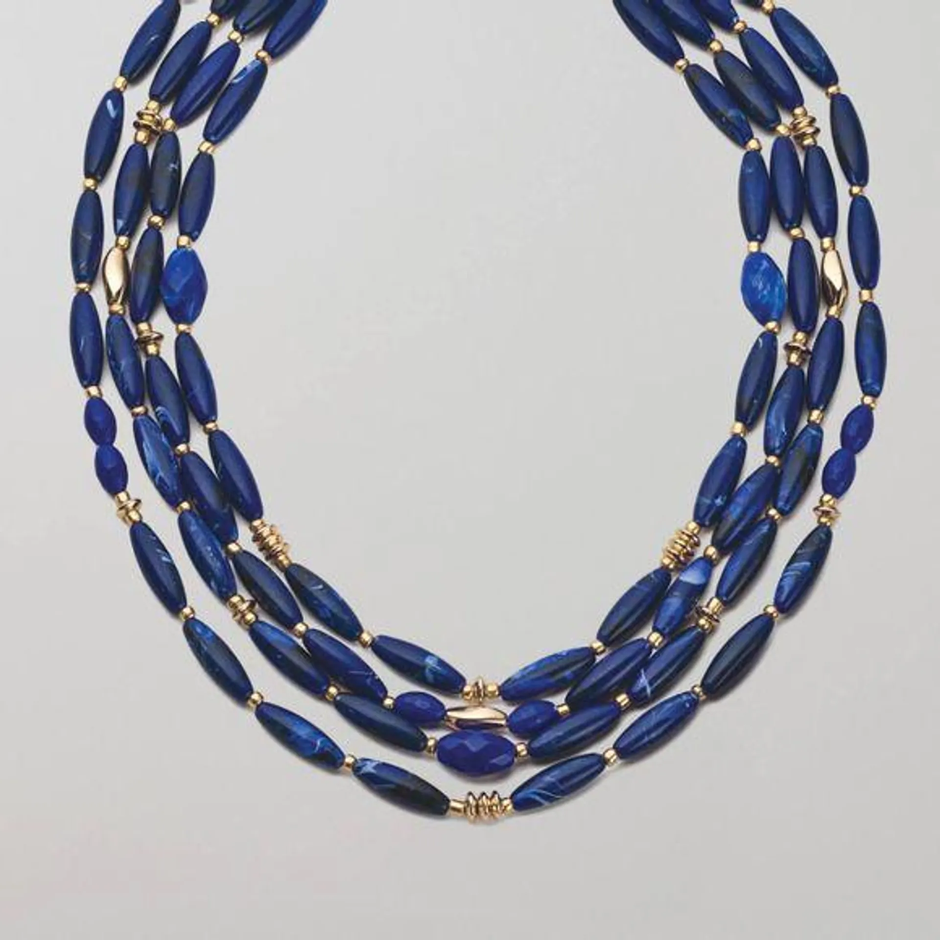 Blue Harmony Multi Beaded Necklace