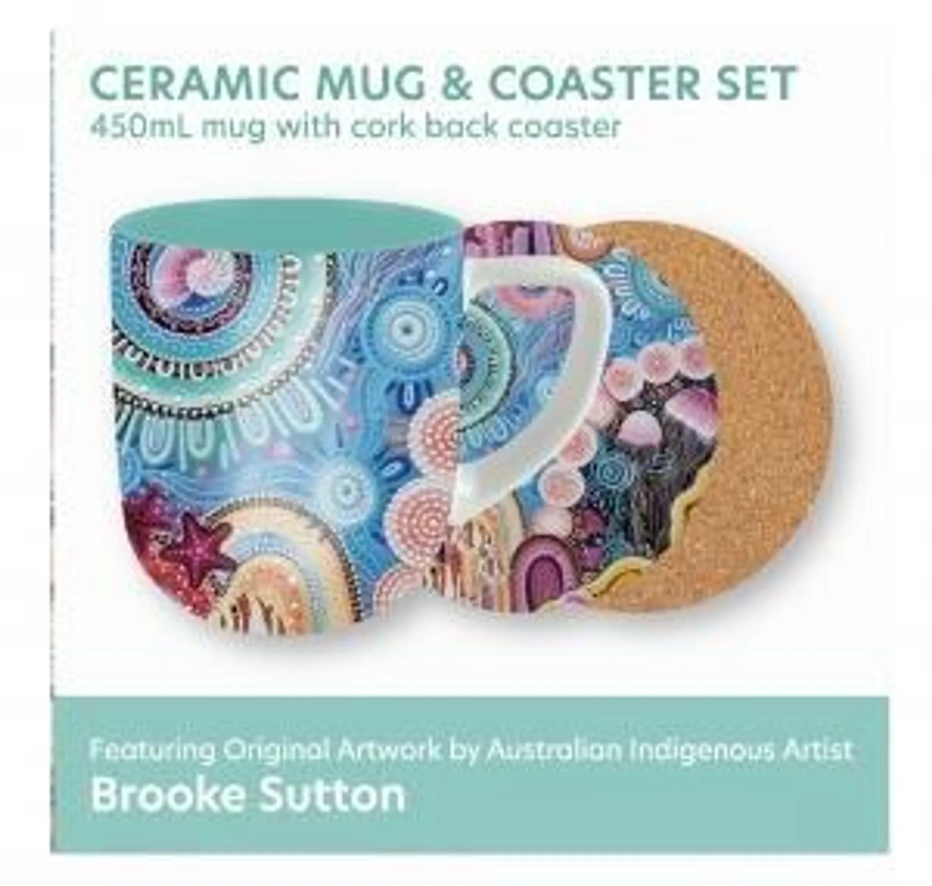 Indigenous Art Series Mug & Coaster Set - Swim