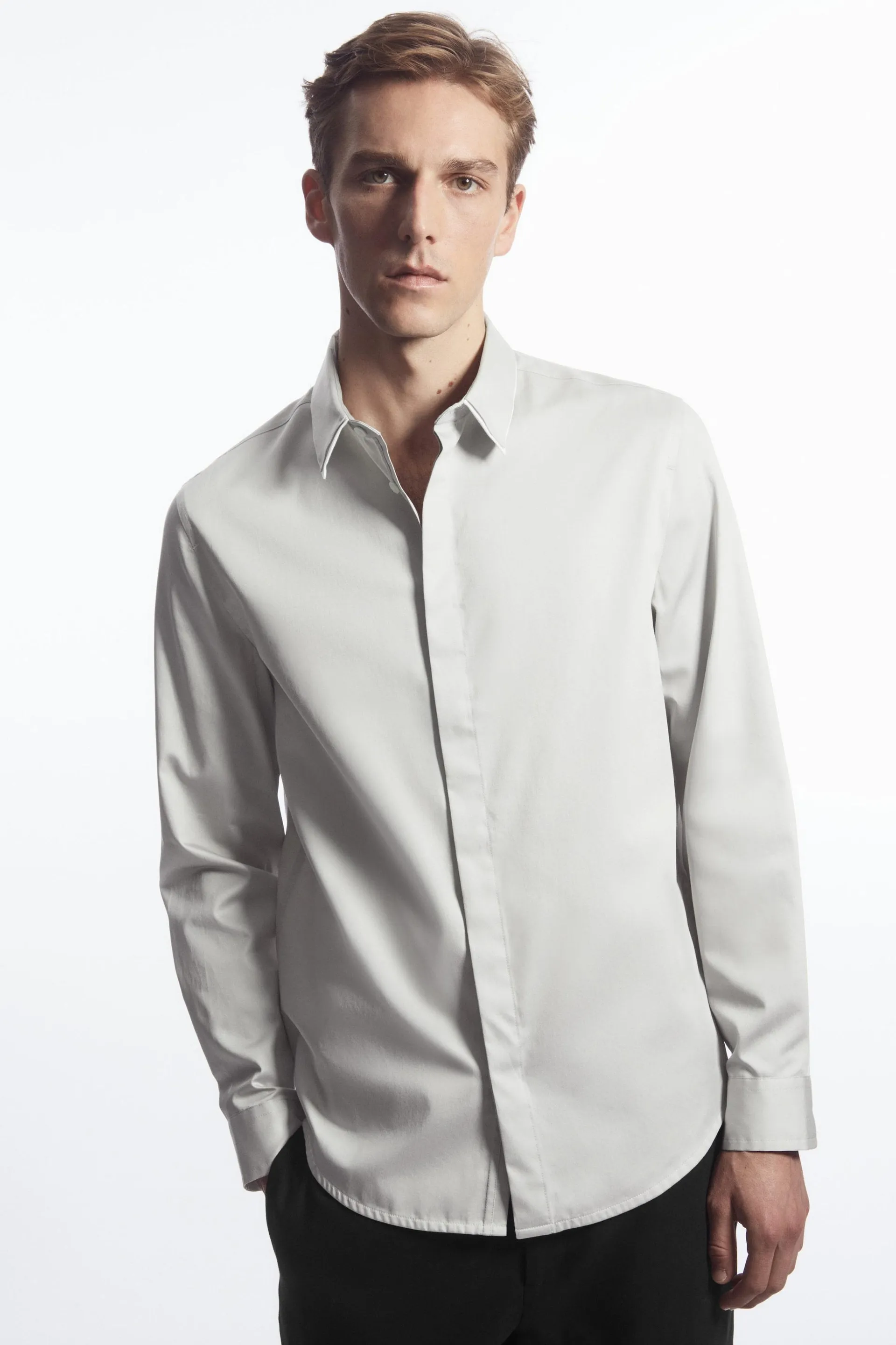 LAYERED-COLLAR DRESS SHIRT - REGULAR