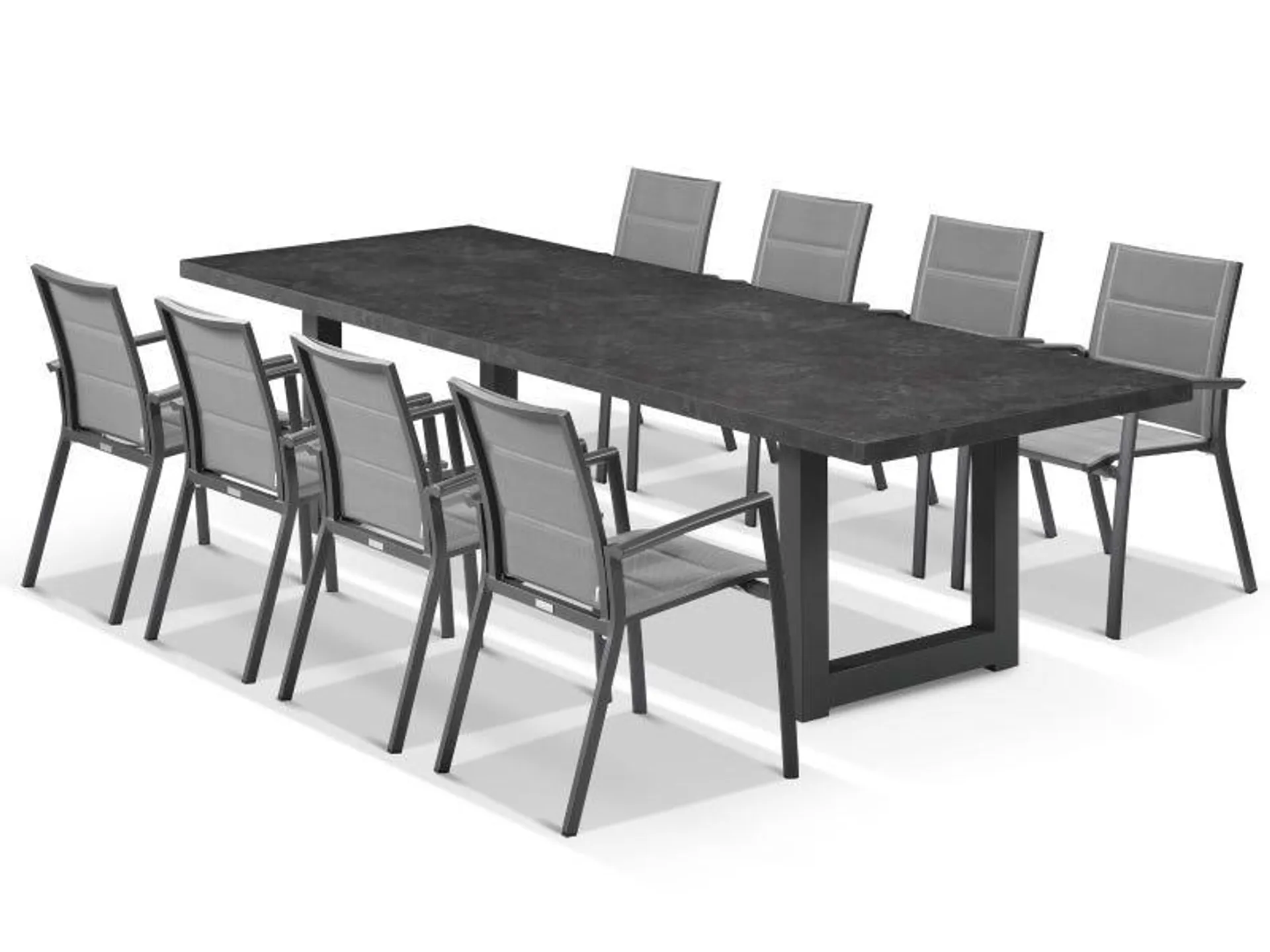 Modena Ceramic Table With Sevilla Padded Chairs 9pc Outdoor Dining Setting