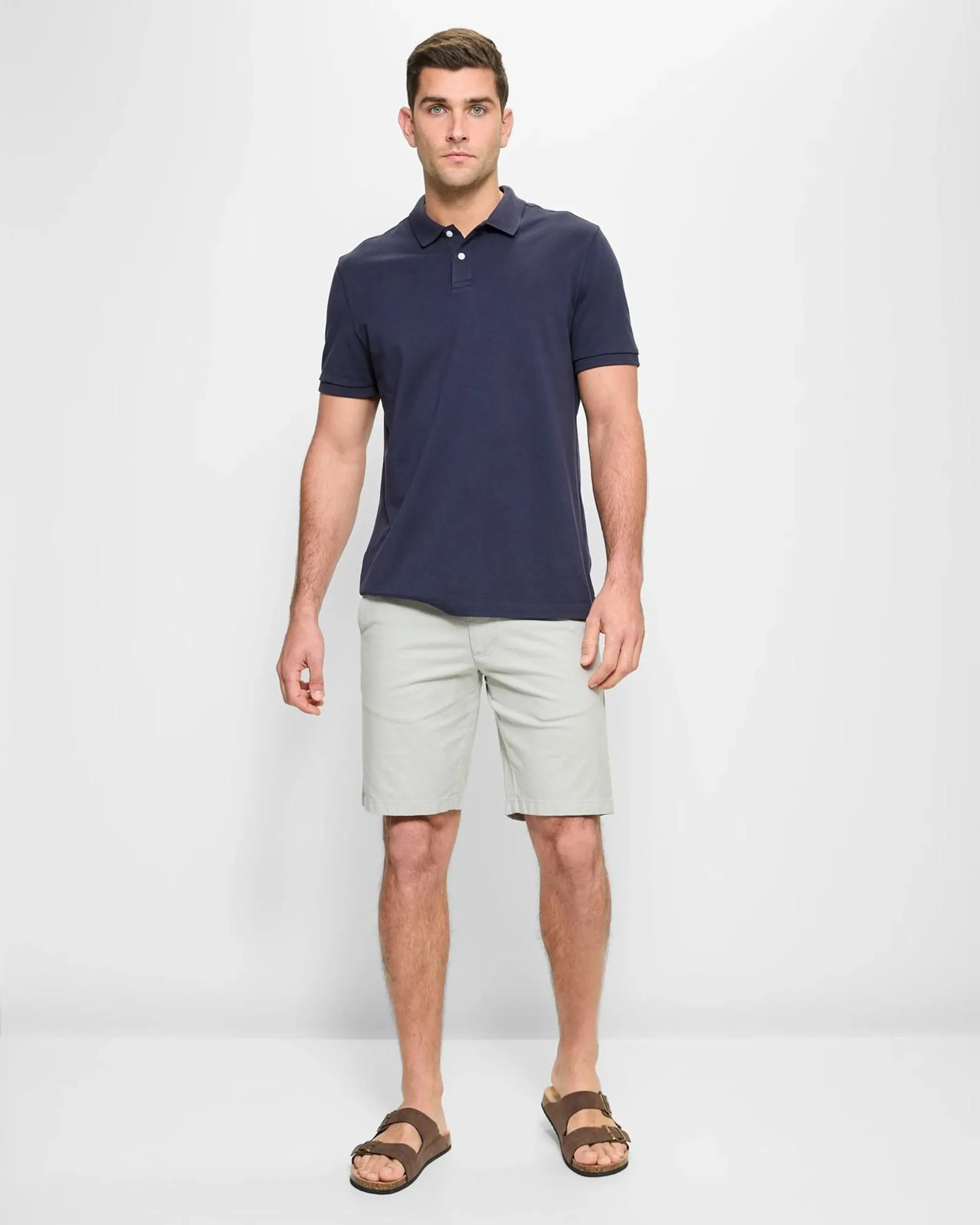 Regular Stretch Chino Shorts - Limestone