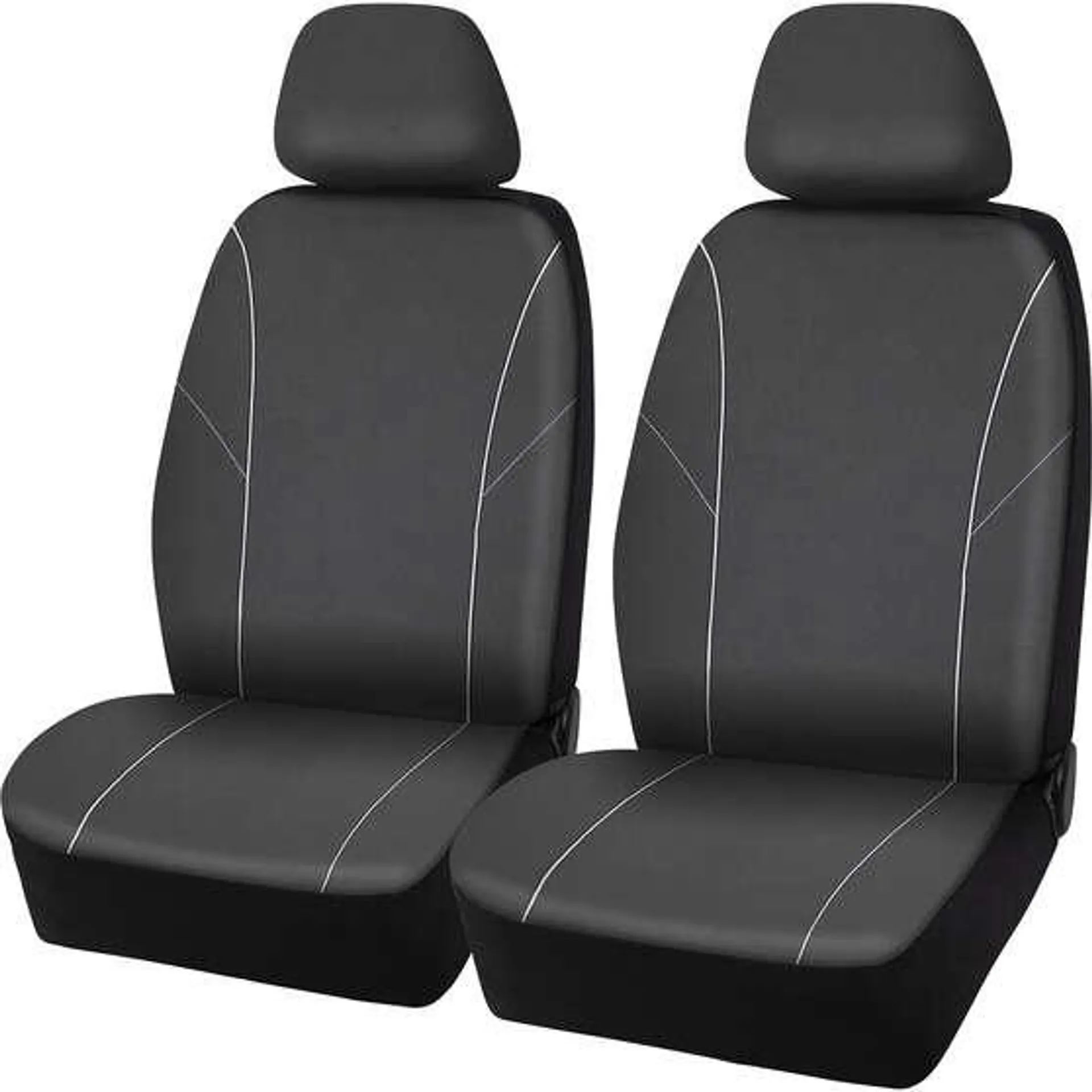 SCA Essential Polyester Seat Covers Black, Adjustable Headrests, Size 30, Front, Airbag Compatible