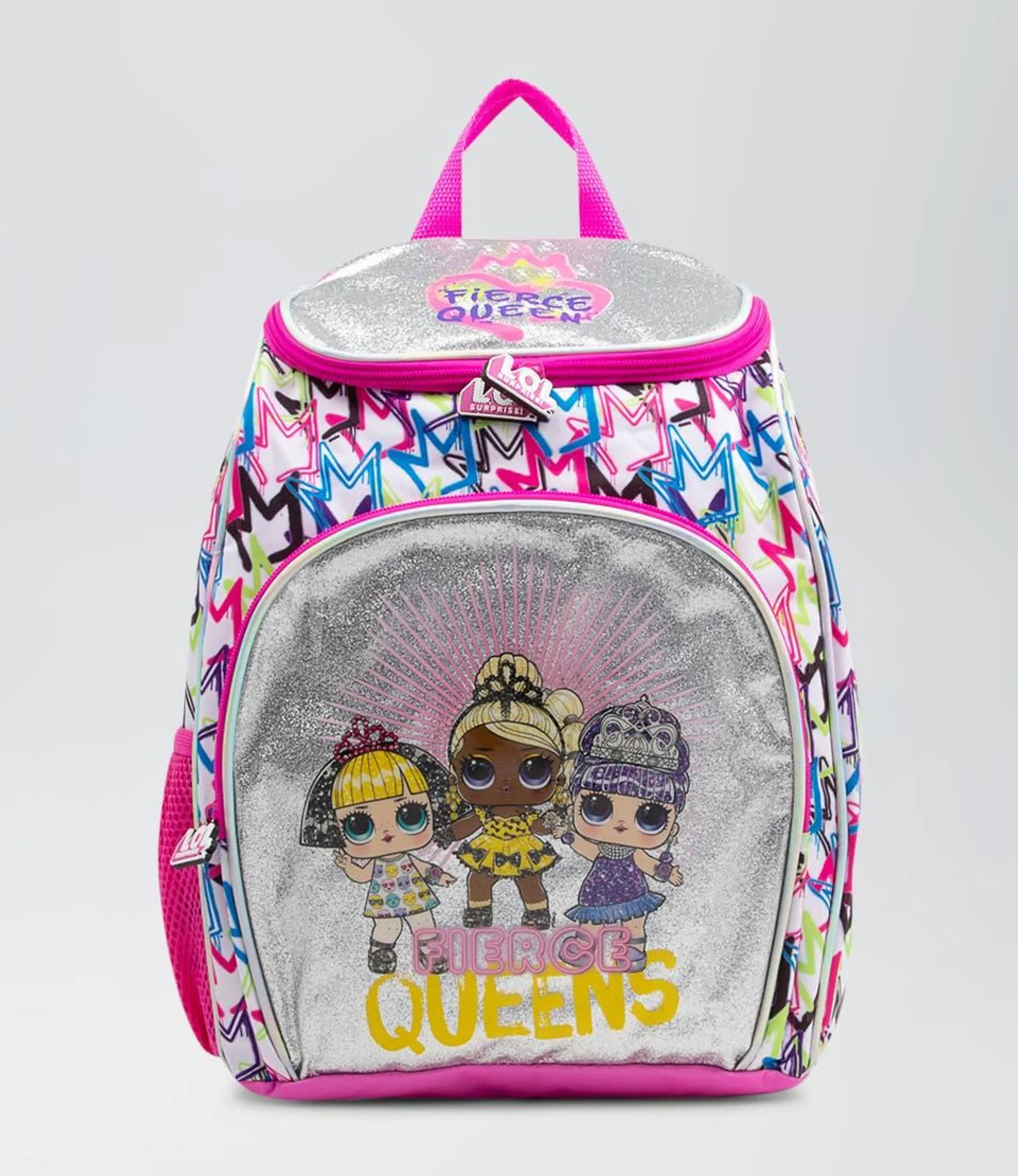 royal queen backpk lol pink fabric backpack