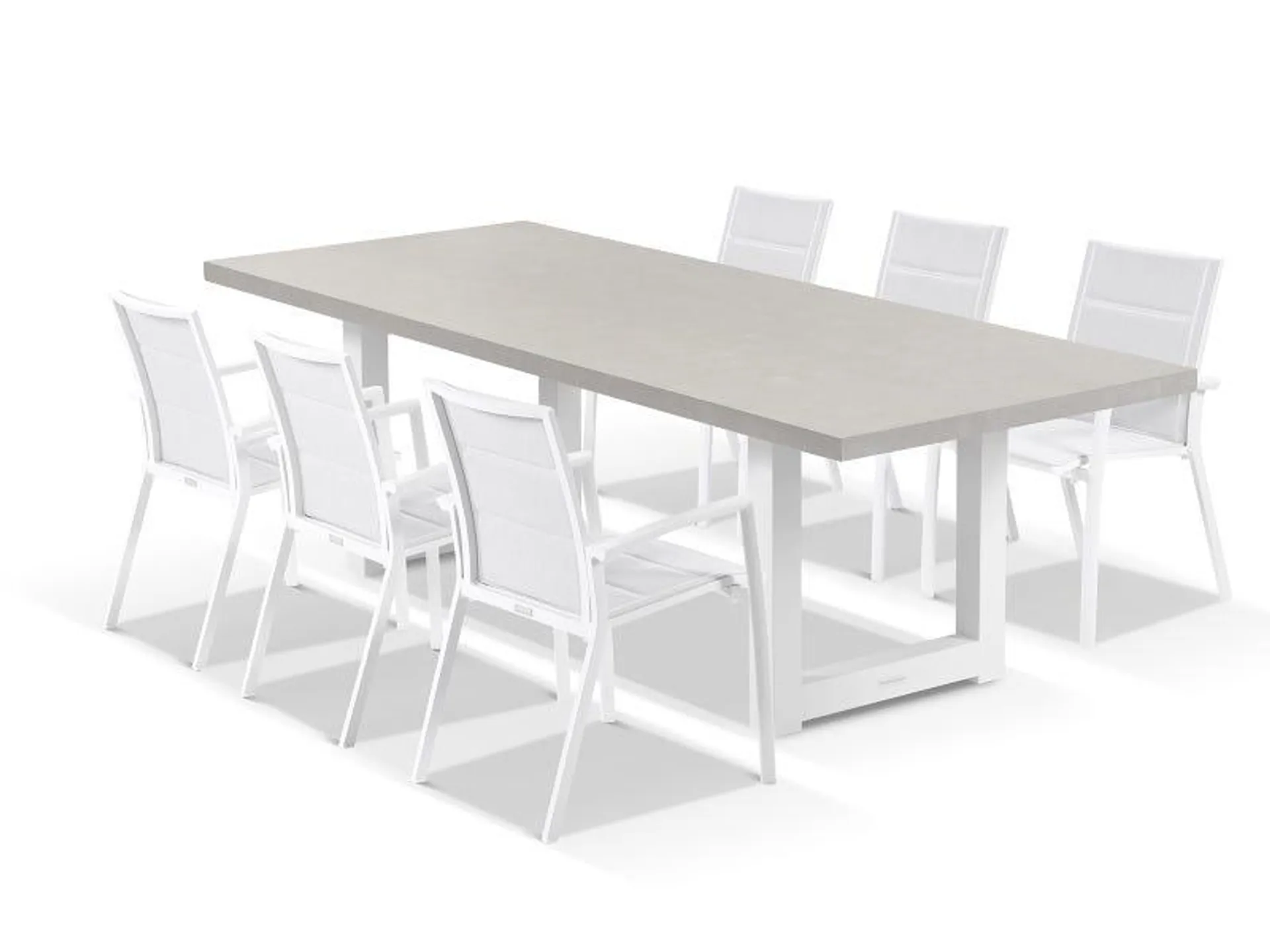 Modena Ceramic Table With Sevilla Padded Chairs 7pc Outdoor Dining Setting