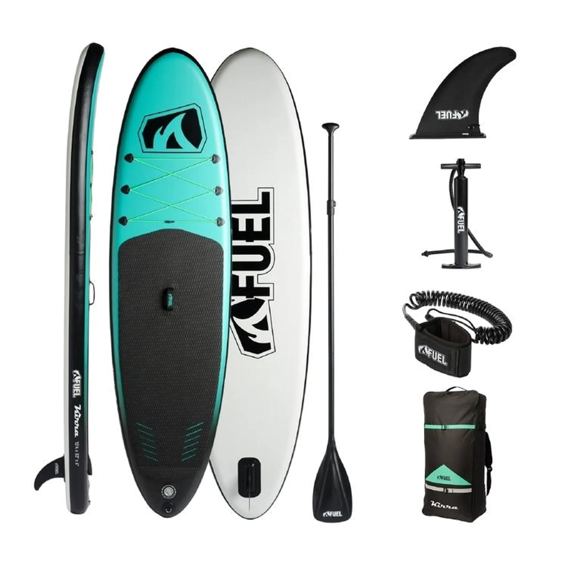 Fuel Kirra 10'4" Inflatable Stand Up Paddleboard Green & Black 10 ft 4 in