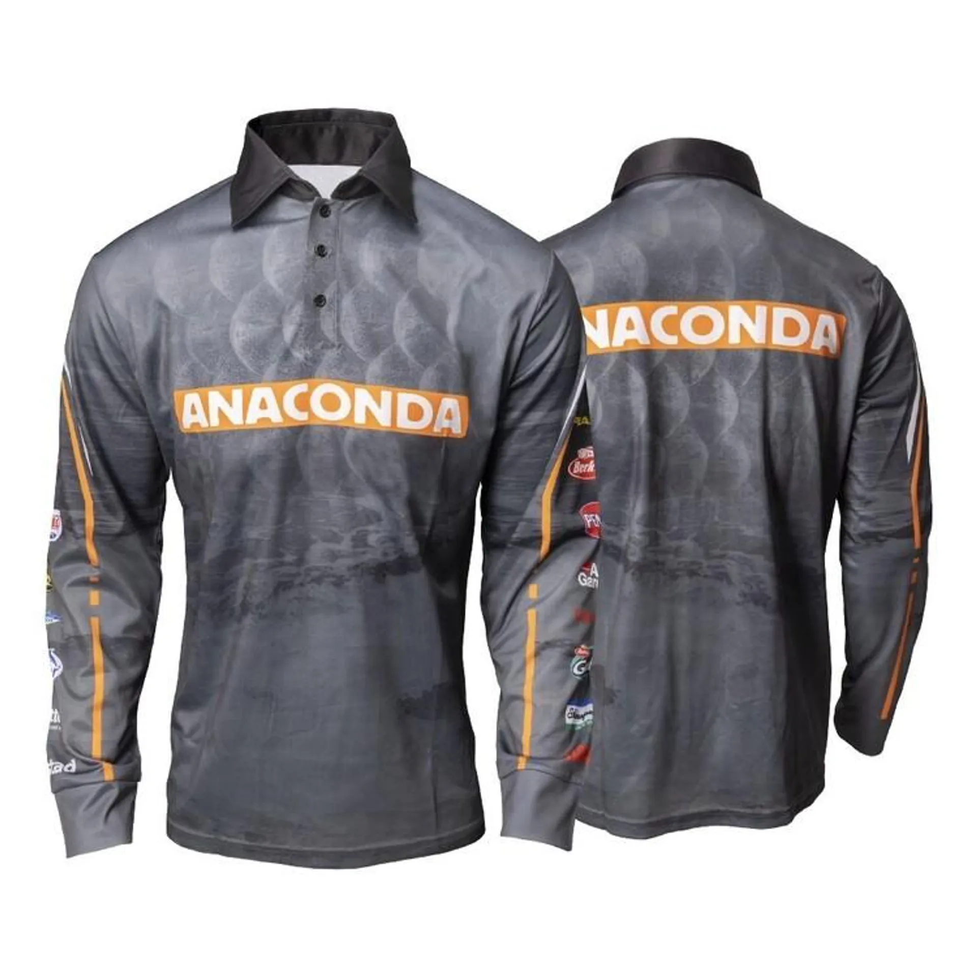 Team Anaconda Polo Fishing Shirt Charcoal L