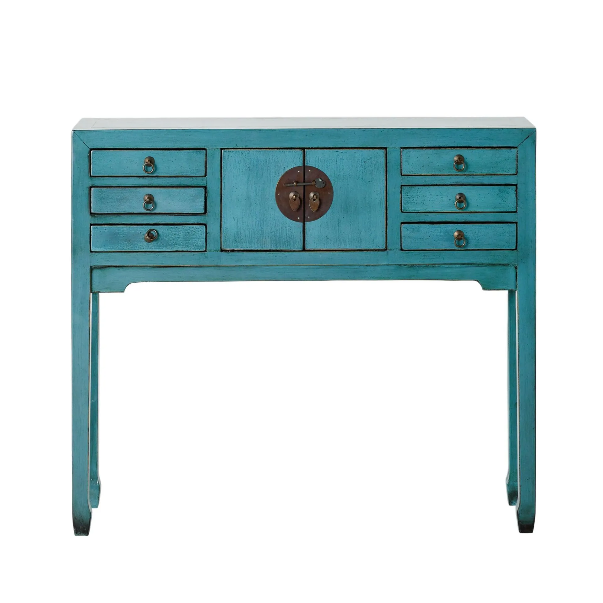 Sansha 2 Door & 6 Drawer Console Table Turquoise