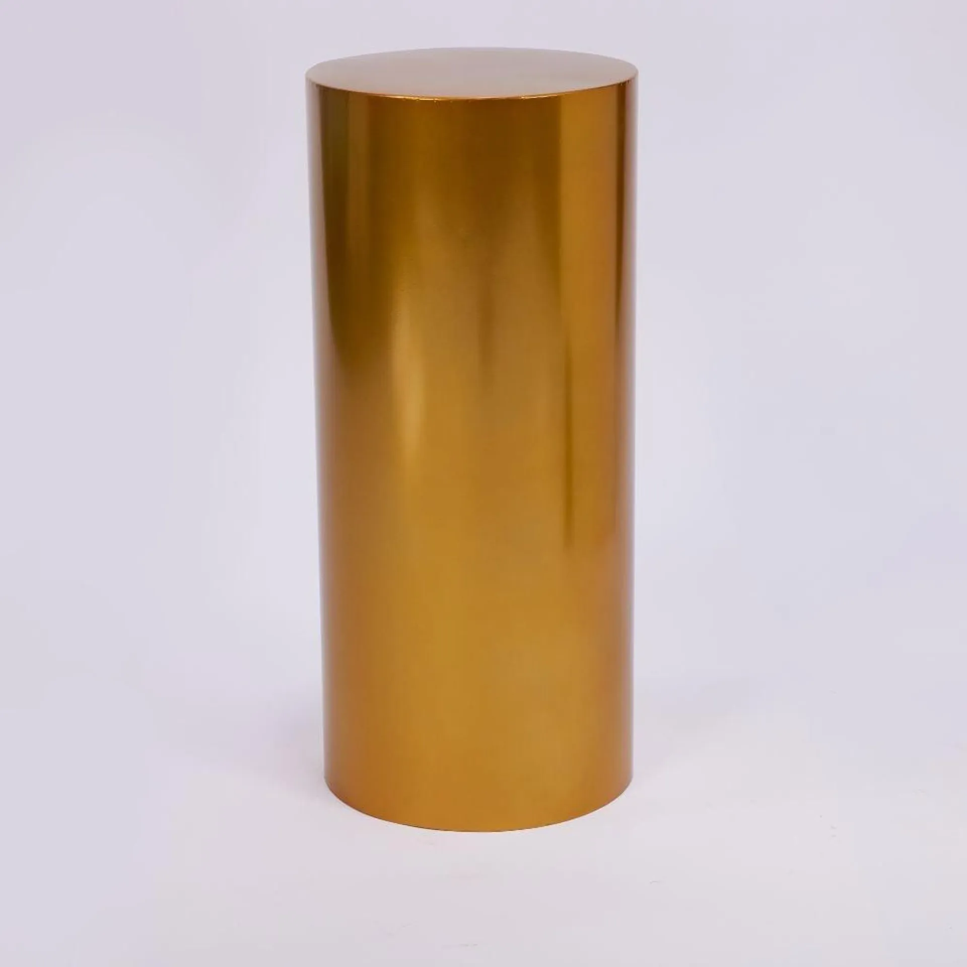 Plinth Gold Metal Round 36cm x 75cm HIRE