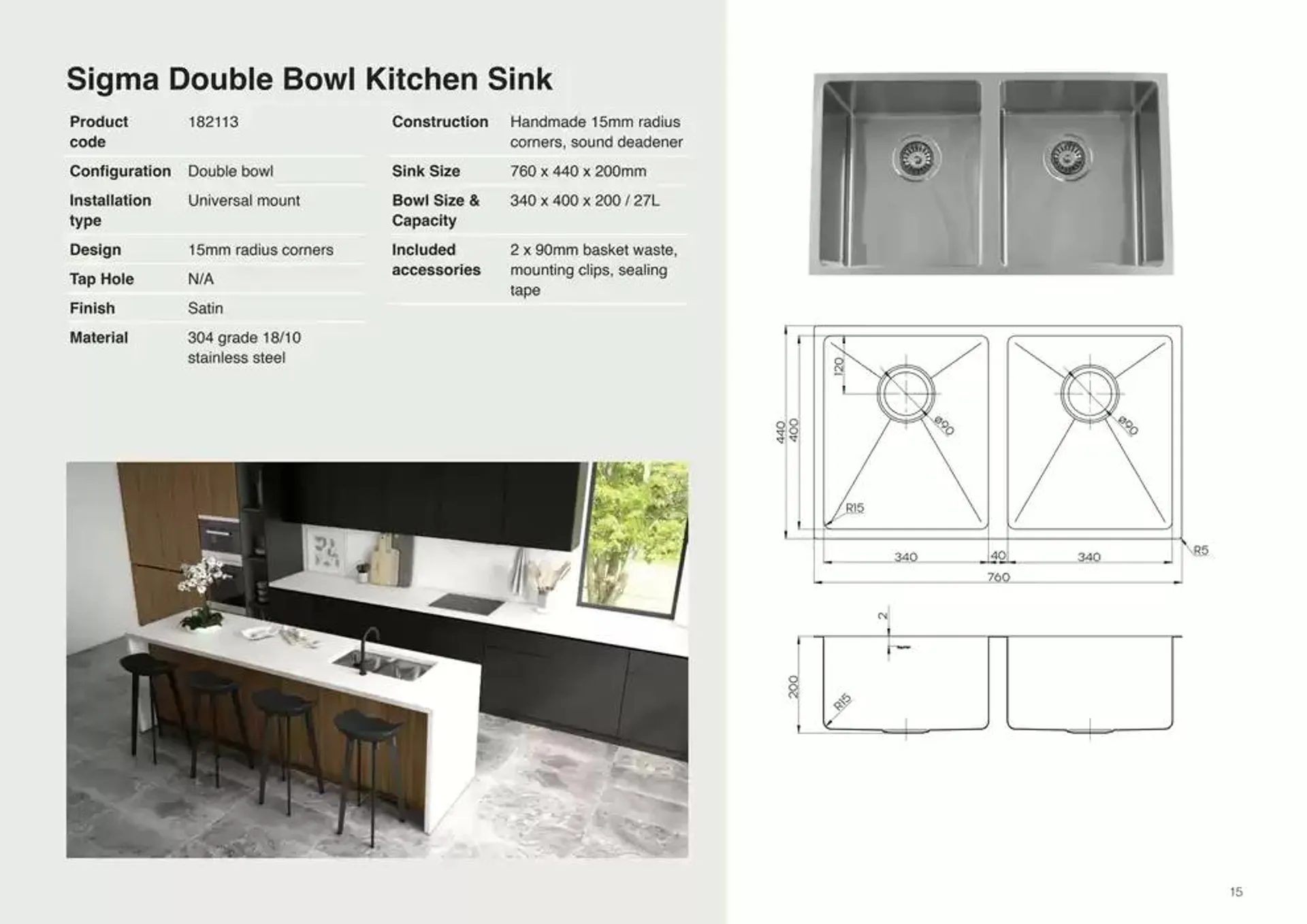 Raymor Brochure Sinks & Tubs 2025 - Catalogue valid from 24 December to 31 January 2025 - page 15