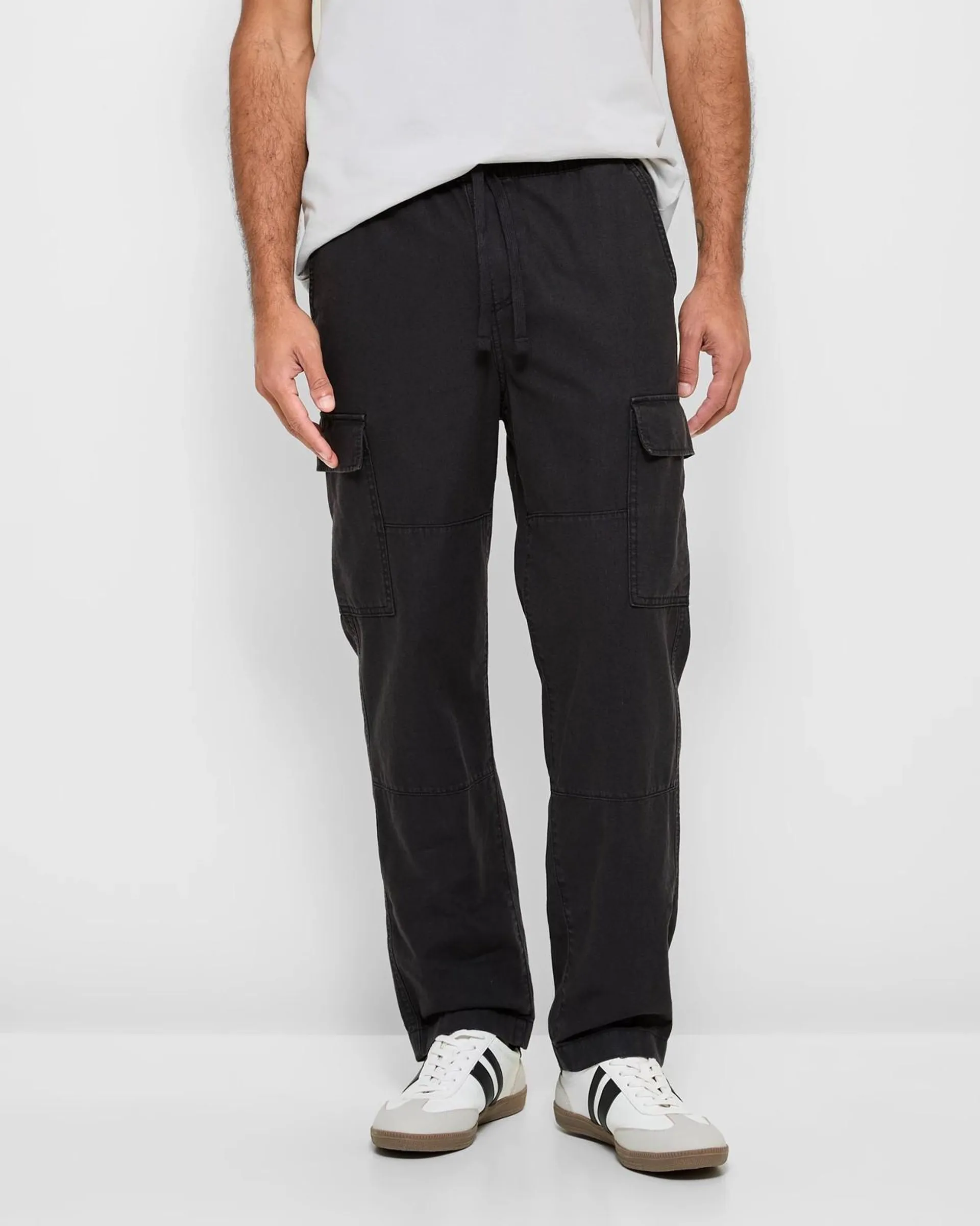 Linen Blend Cargo Pants