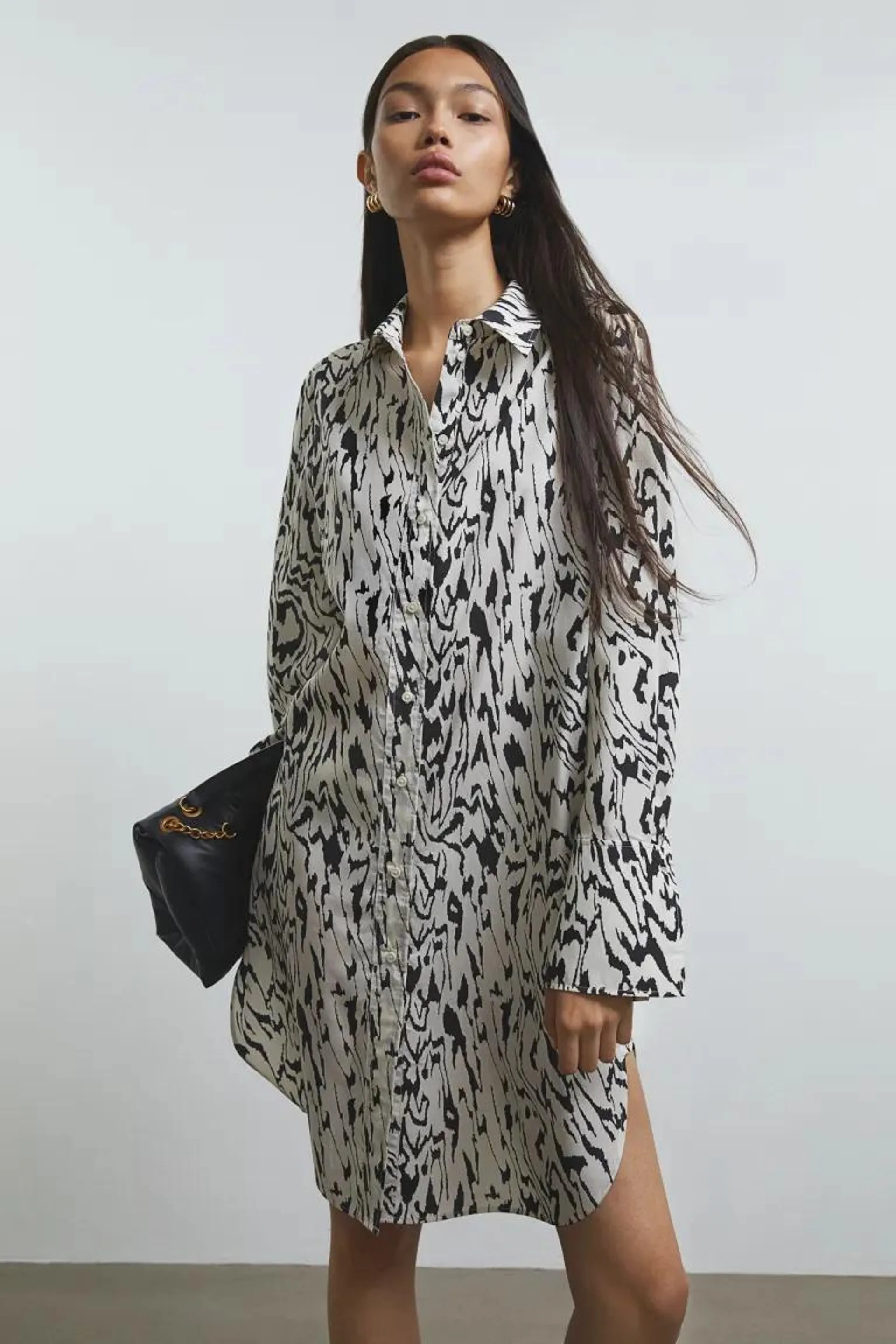 Lyocell Blend Shirt Dress