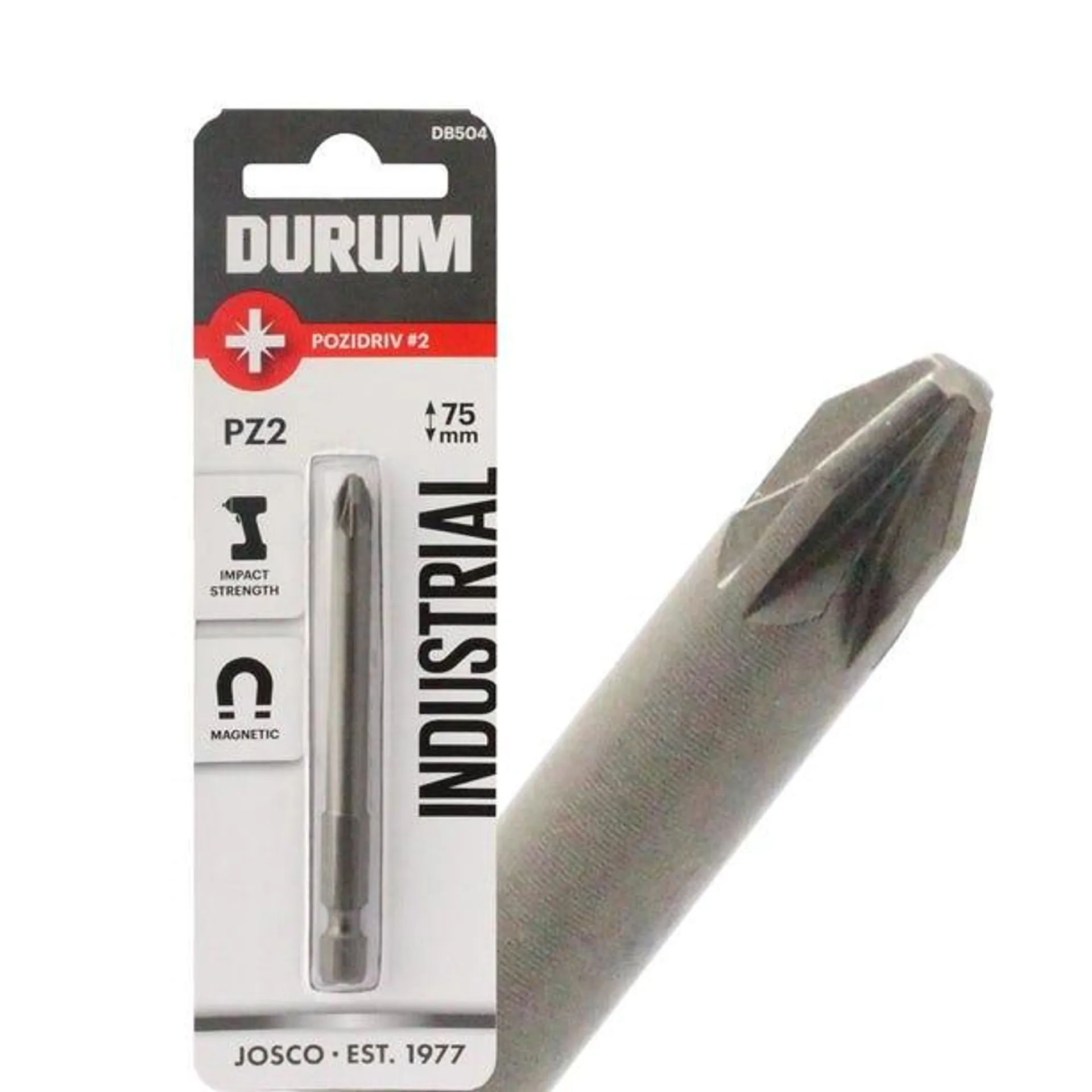 DURUM PZ2 x 75mm Pozidrive Power Screwdriver Bit