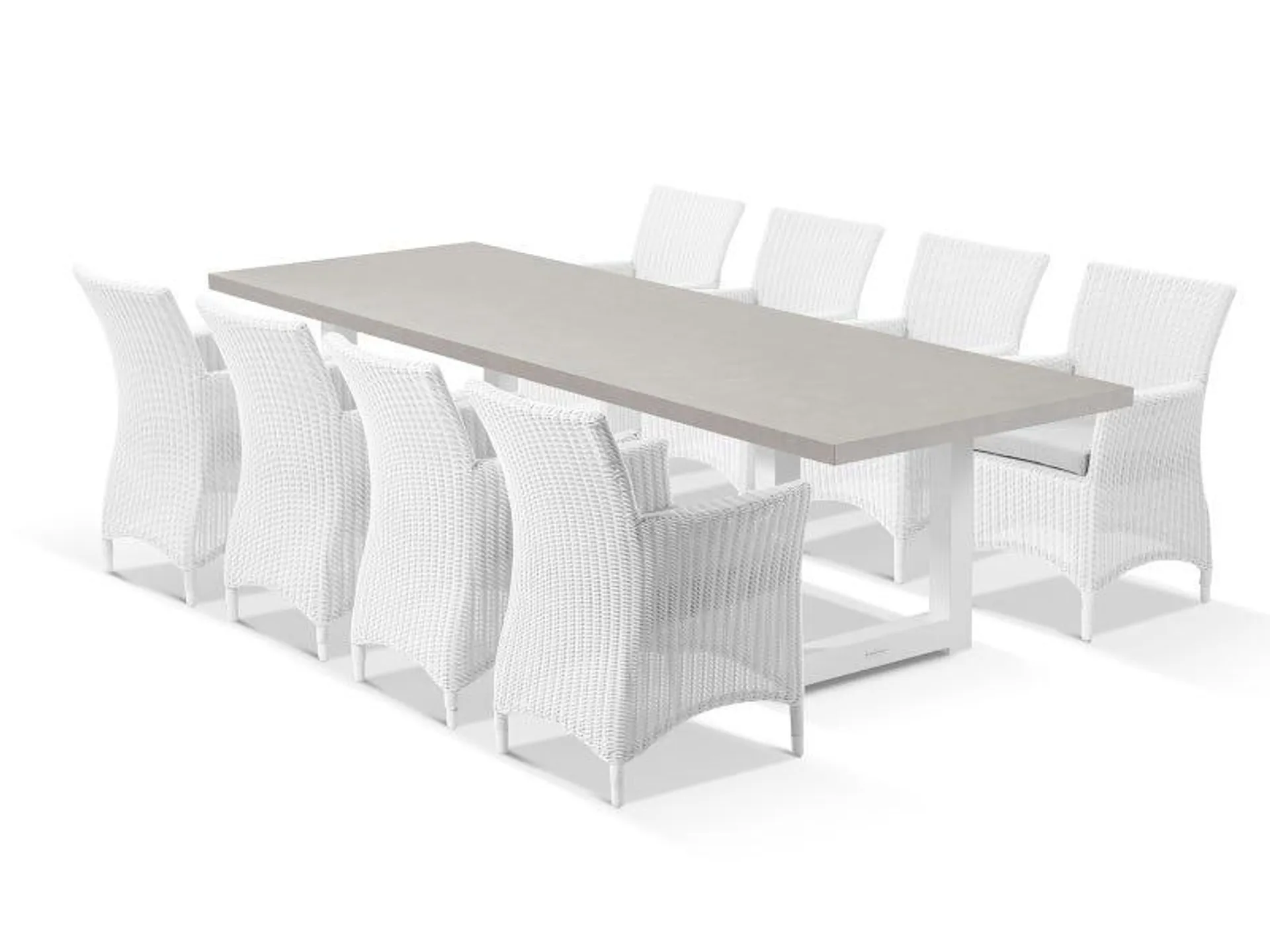 Modena Ceramic Table With Mateus Chairs 9pc Outdoor Dining Setting