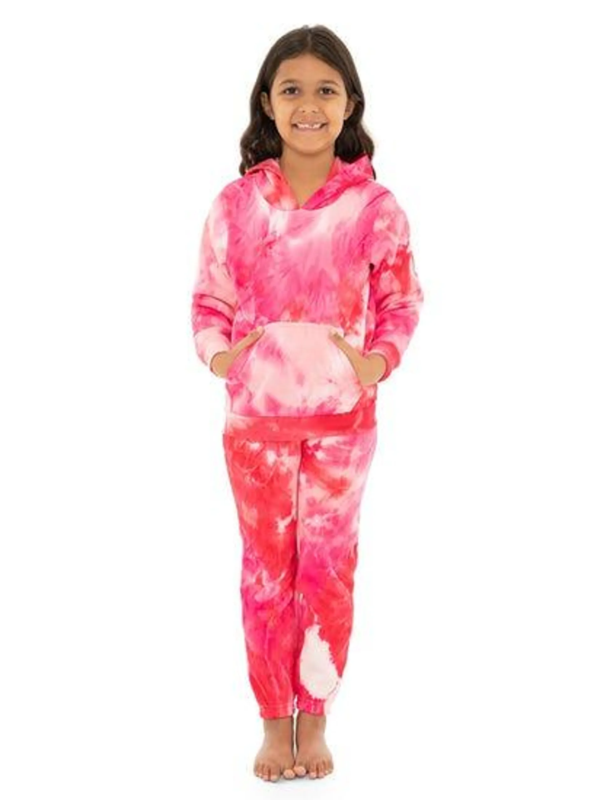 Kids Fleece Popover Pink