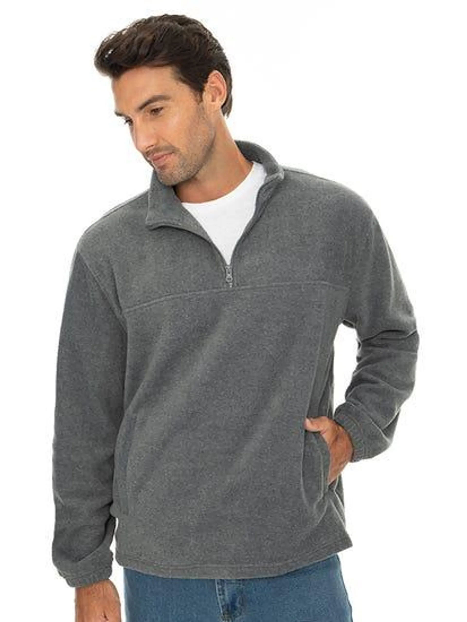 Lowes Grey Polar Fleece Quarter Zip Top