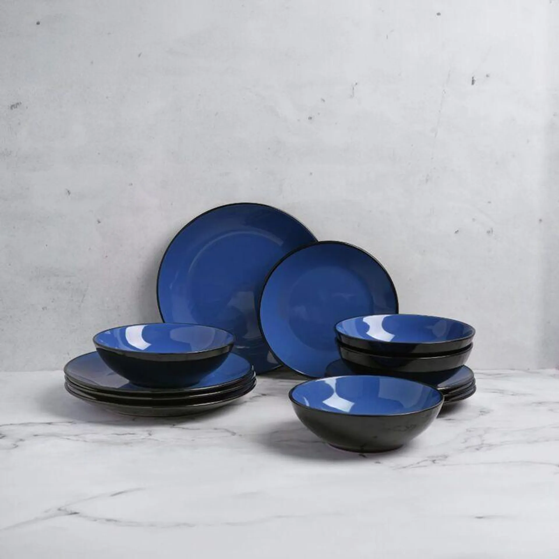 Soren Osaka 12 Piece Dinner Set Blue