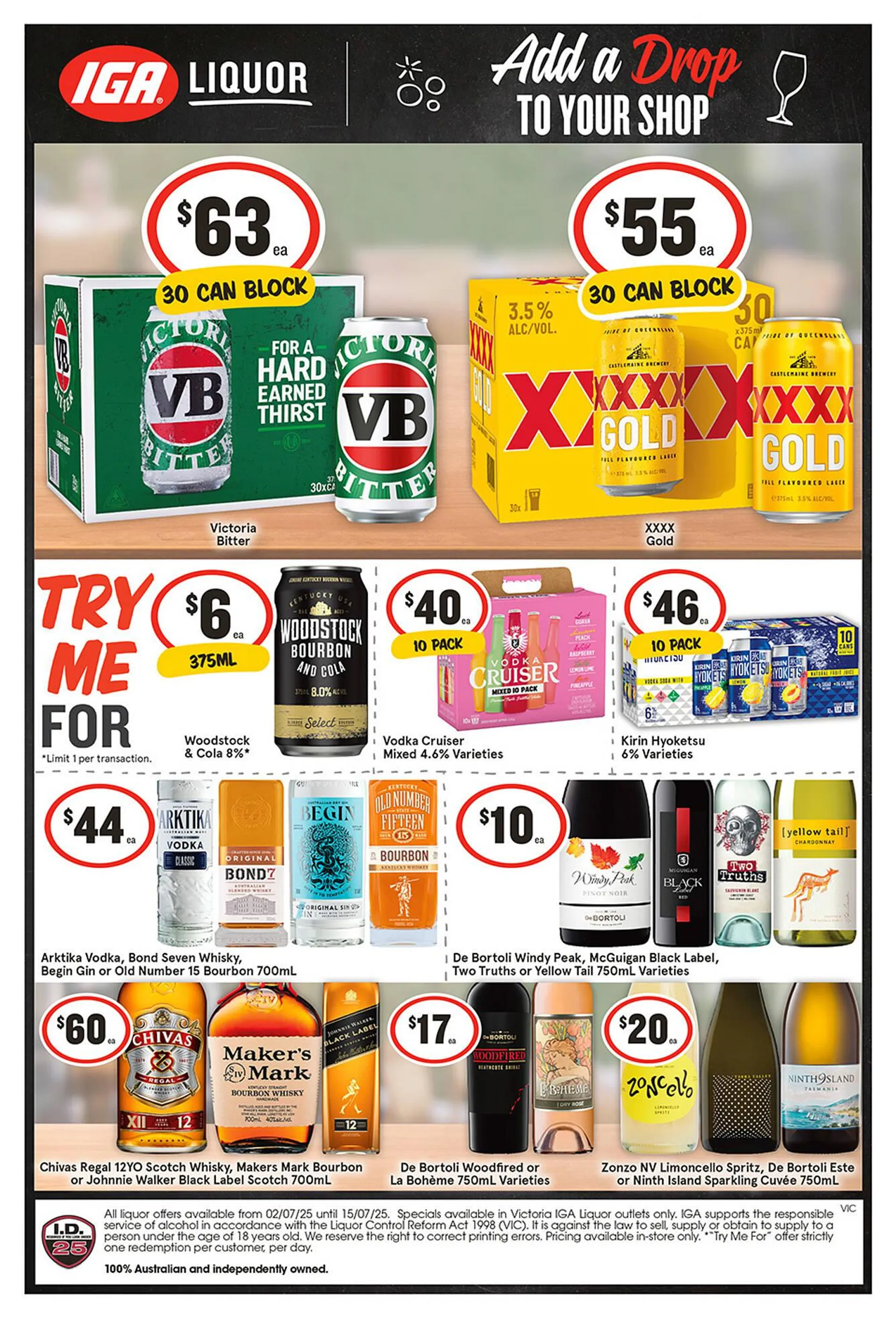 IGA Liquor catalogue - Catalogue valid from 9 July to 15 July 2025 - page 1