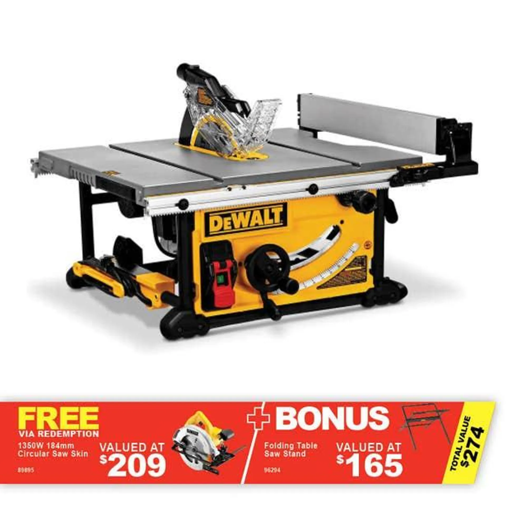 DEWALT 2000W 254mm Table Saw DWE7491-XE