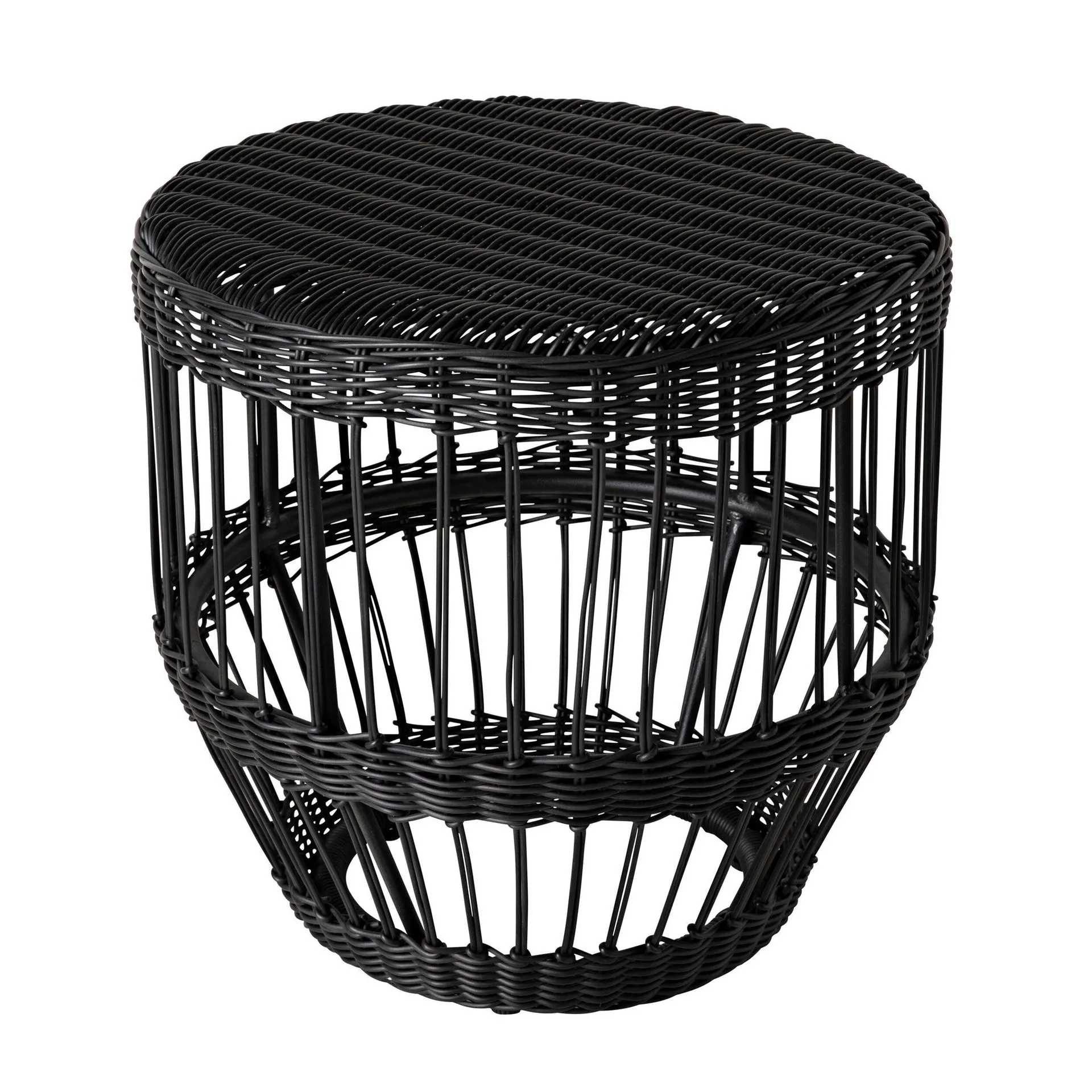 Nixi Wicker Side Table Black