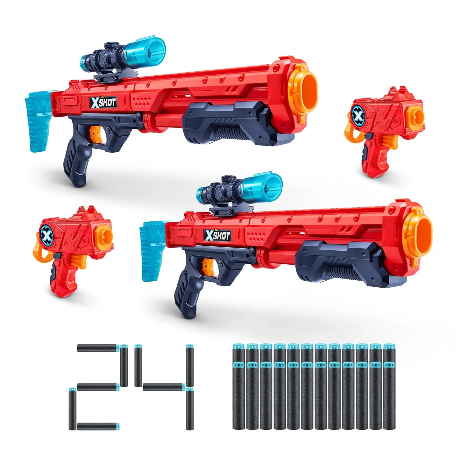 X-Shot Excel Double Hawk Eye Blaster Double Micro Blaster Combo Pack (24 Darts) by ZURU