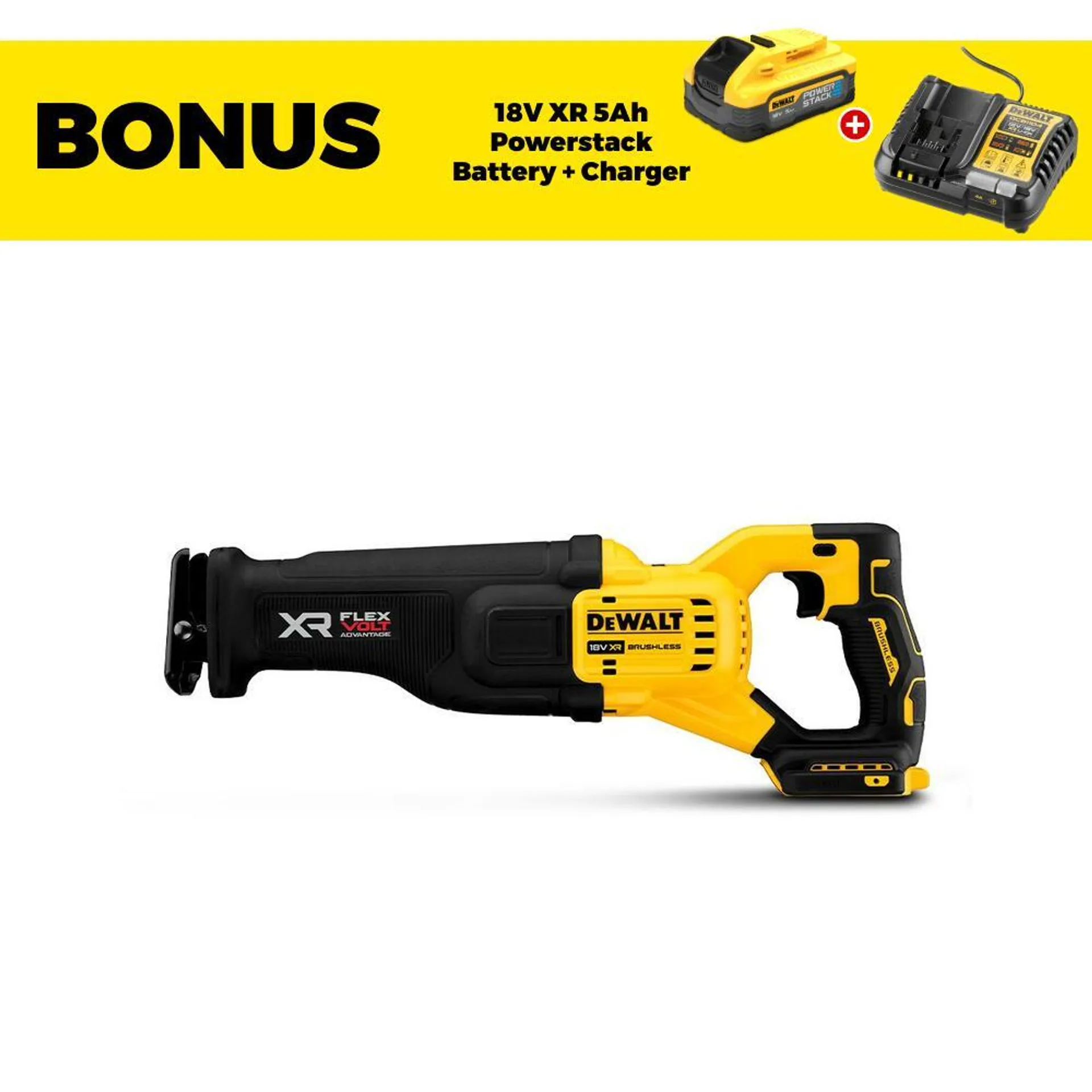 DeWalt DCS386N-XE 18V FlexVolt Advantage XR Li-Ion Cordless Brushless Reciprocating Saw - Skin Only