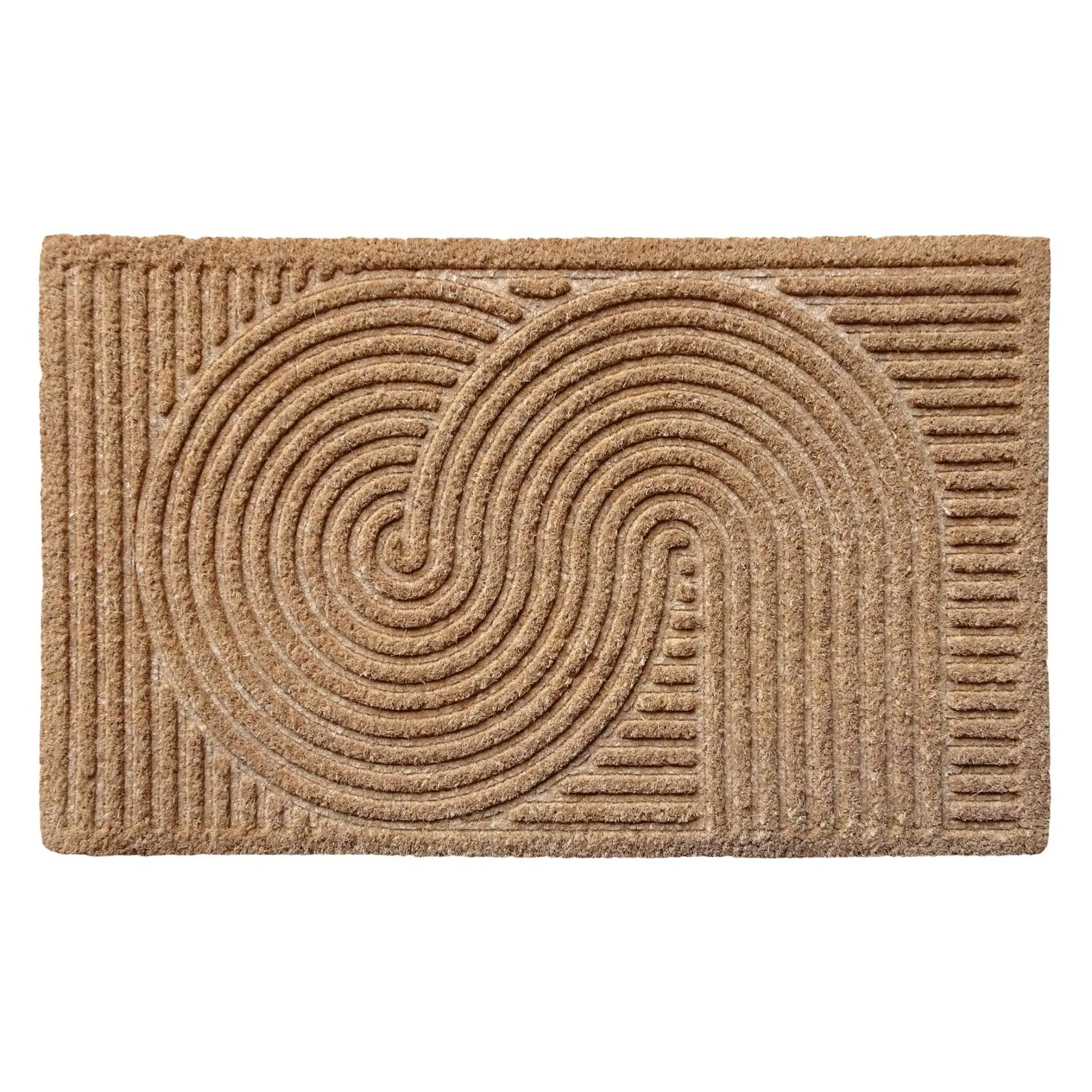 Swirl Vinyl Back Coir Doormat 75x45cm