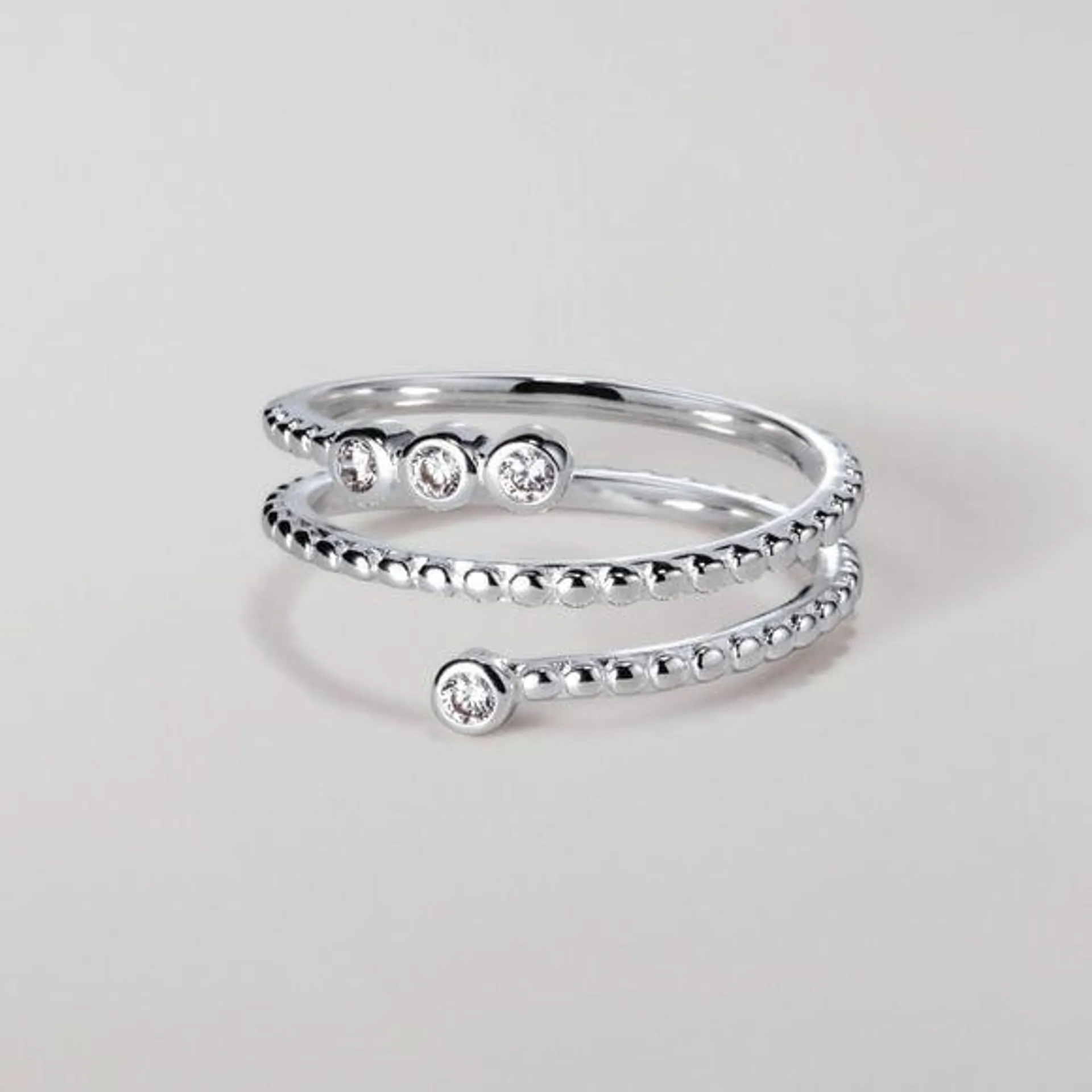 Sterling Silver Interstellar CZ Wrap Ring