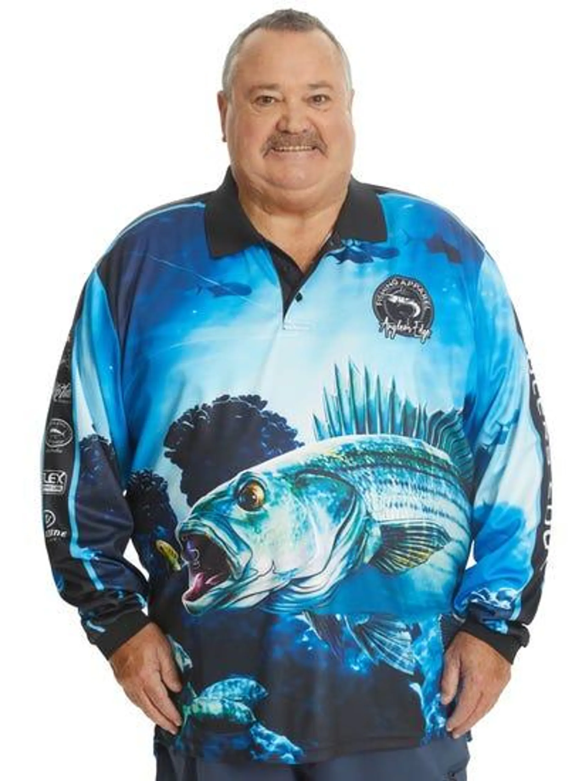 Anglers Edge Blue Lured Fishing Polo