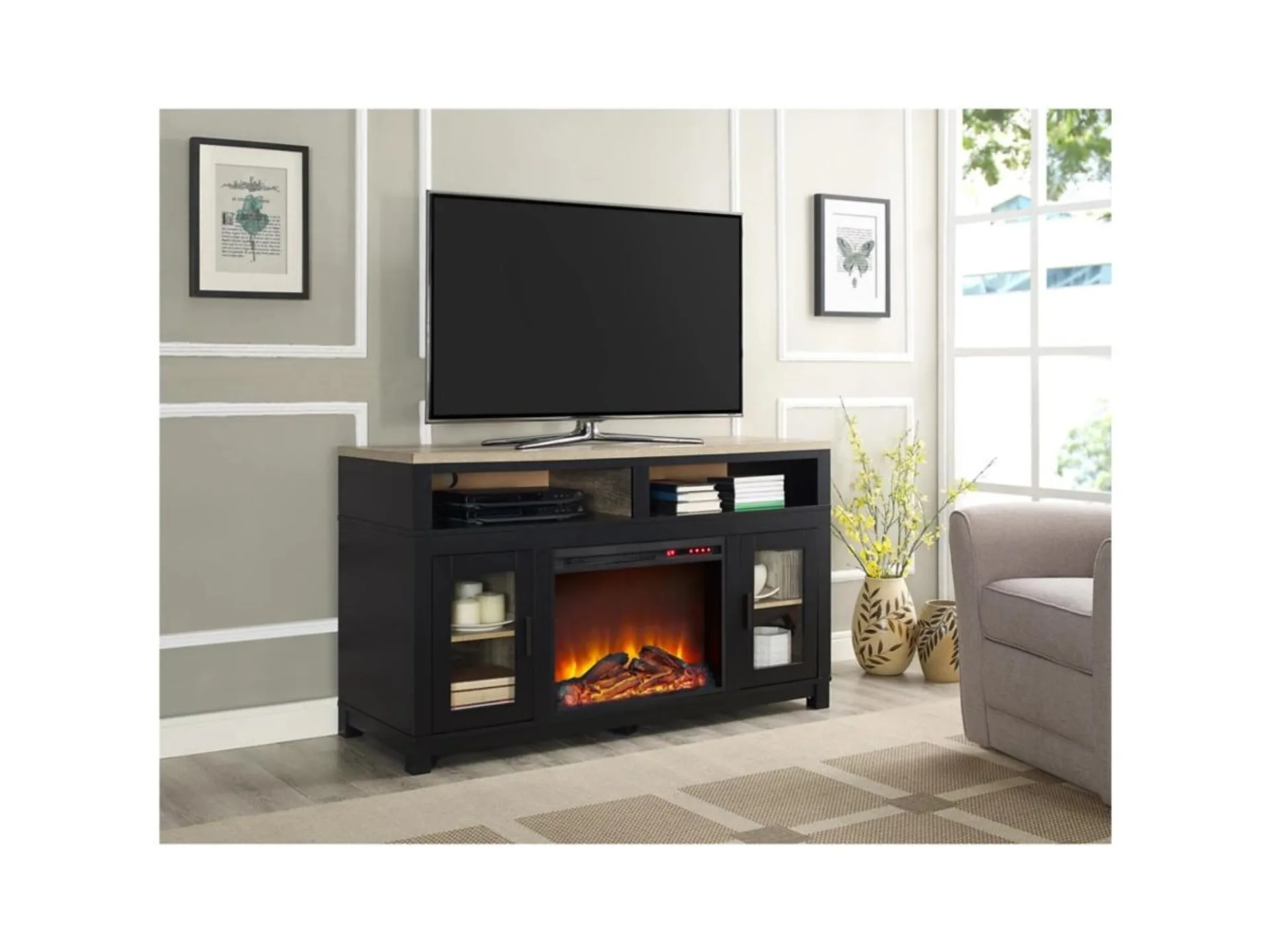 Kadin 54'' TV Stand with Electric Fireplace