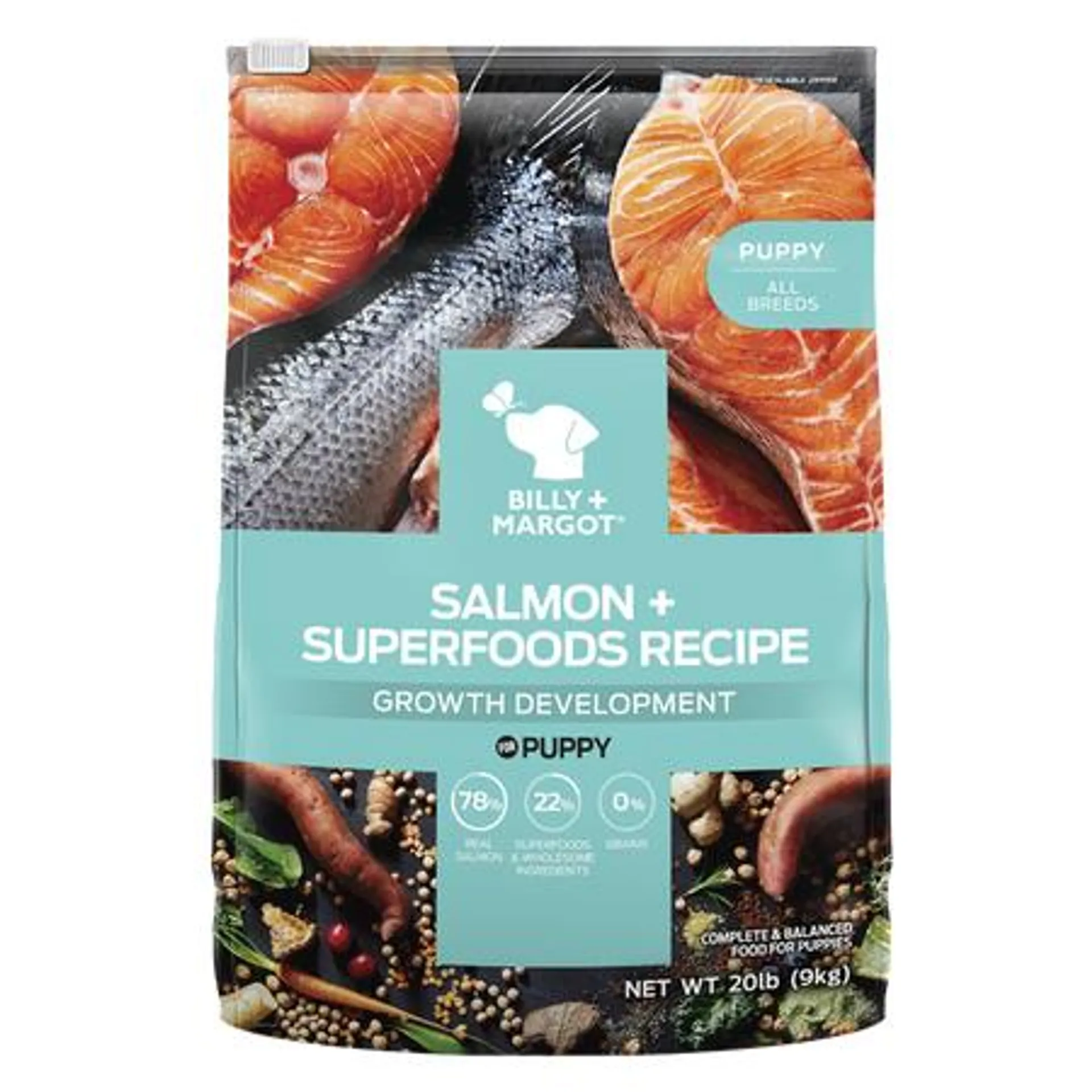 Billy & Margot Salmon Superfood Puppy Food 9kgx2