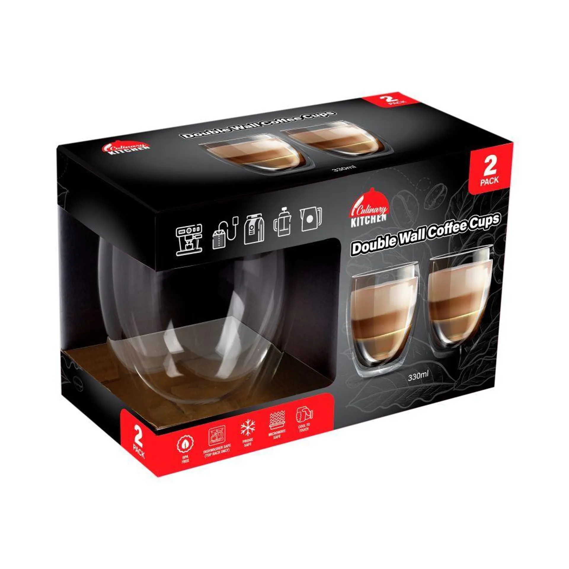 Cup Dbl Wall Cafe 2Pk 330Ml