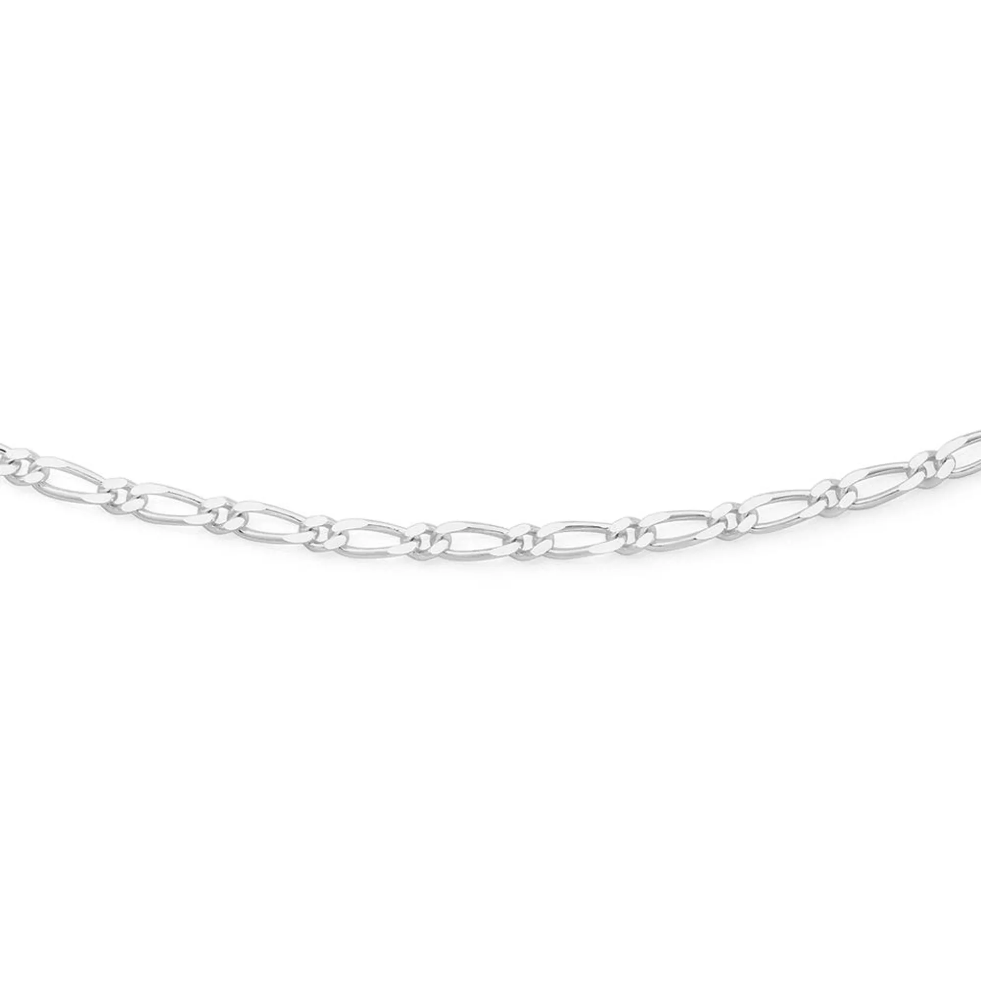 Silver 45cm 1+1 Figaro Chain