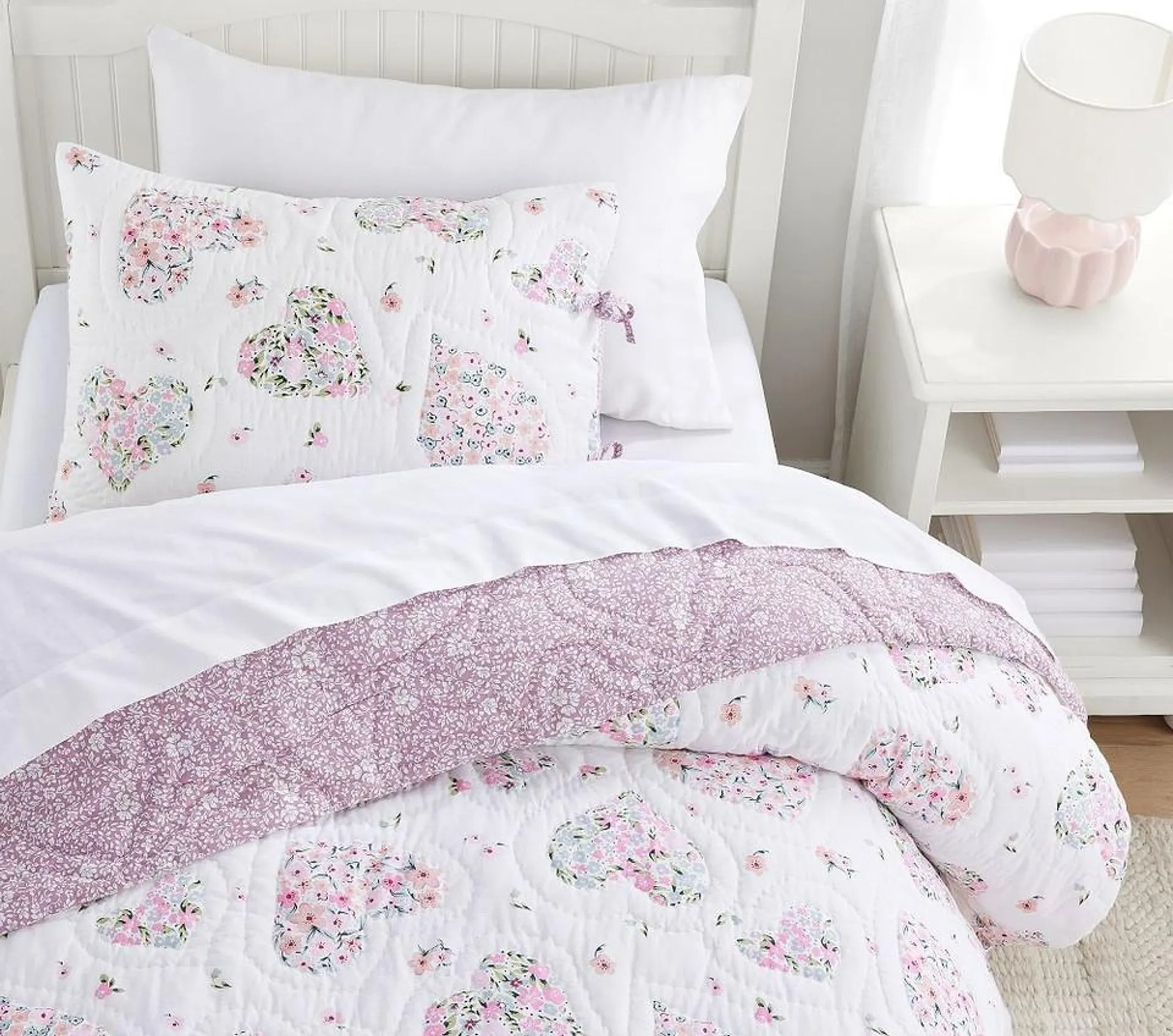 Floral Hearts Reversible Comforter