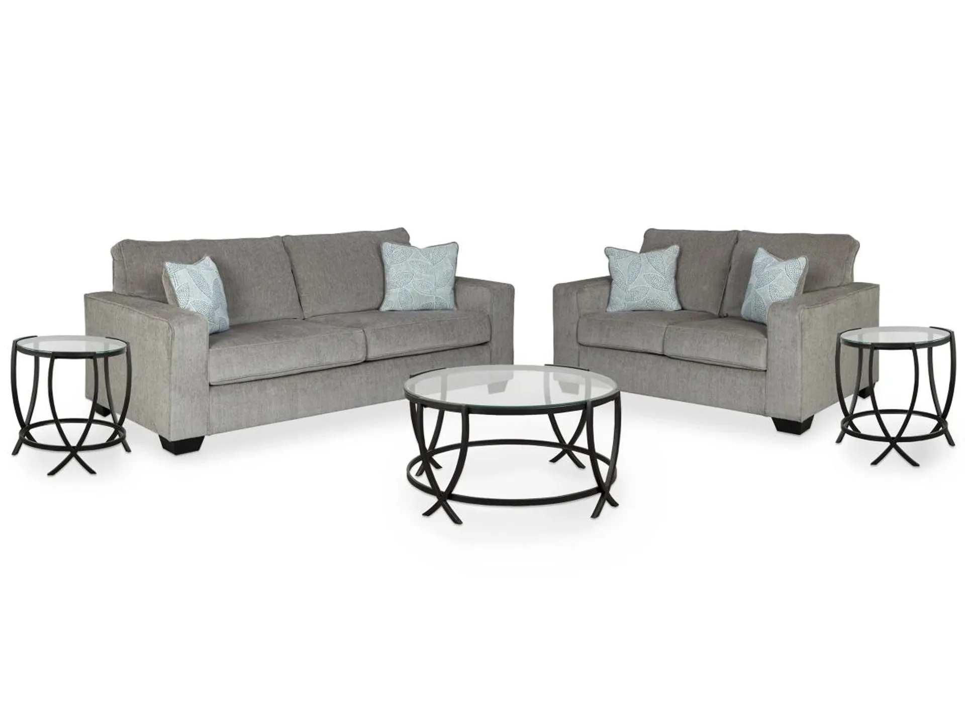 Altari Sofa and Loveseat with Coffee Table and 2 End Tables