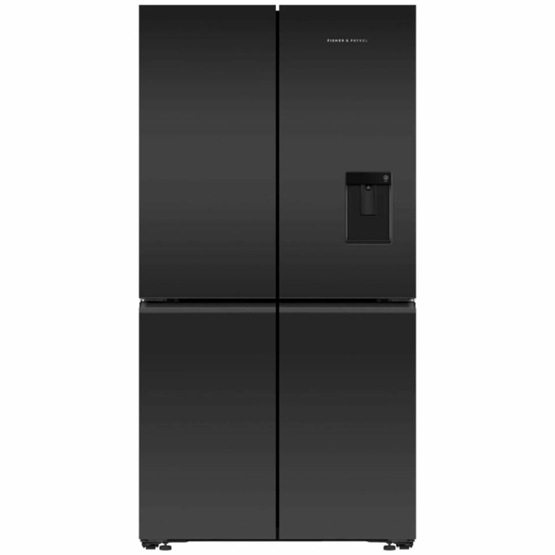 Fisher & Paykel 538L Quad Door Refrigerator - Matte Black Glass RF605QZUVB1