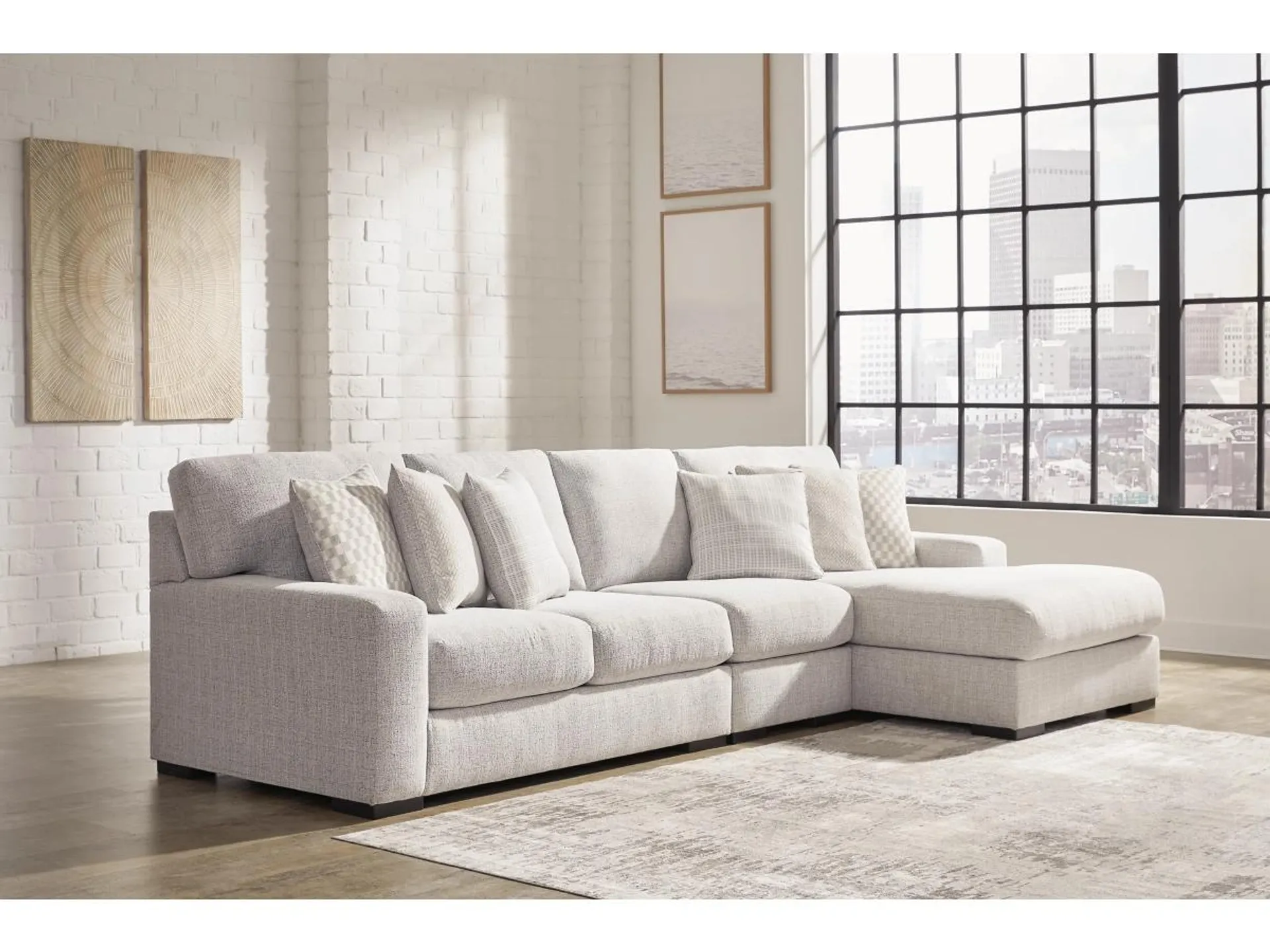 Larce 3-Piece Performance Fabric Sectional with Chaise
