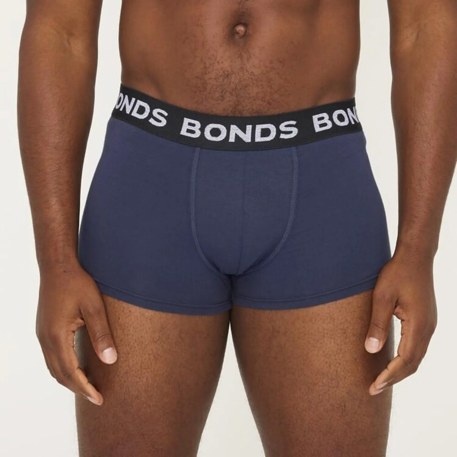 Bonds Men's Core Trunk 3 Pack Black Navy Grey Large