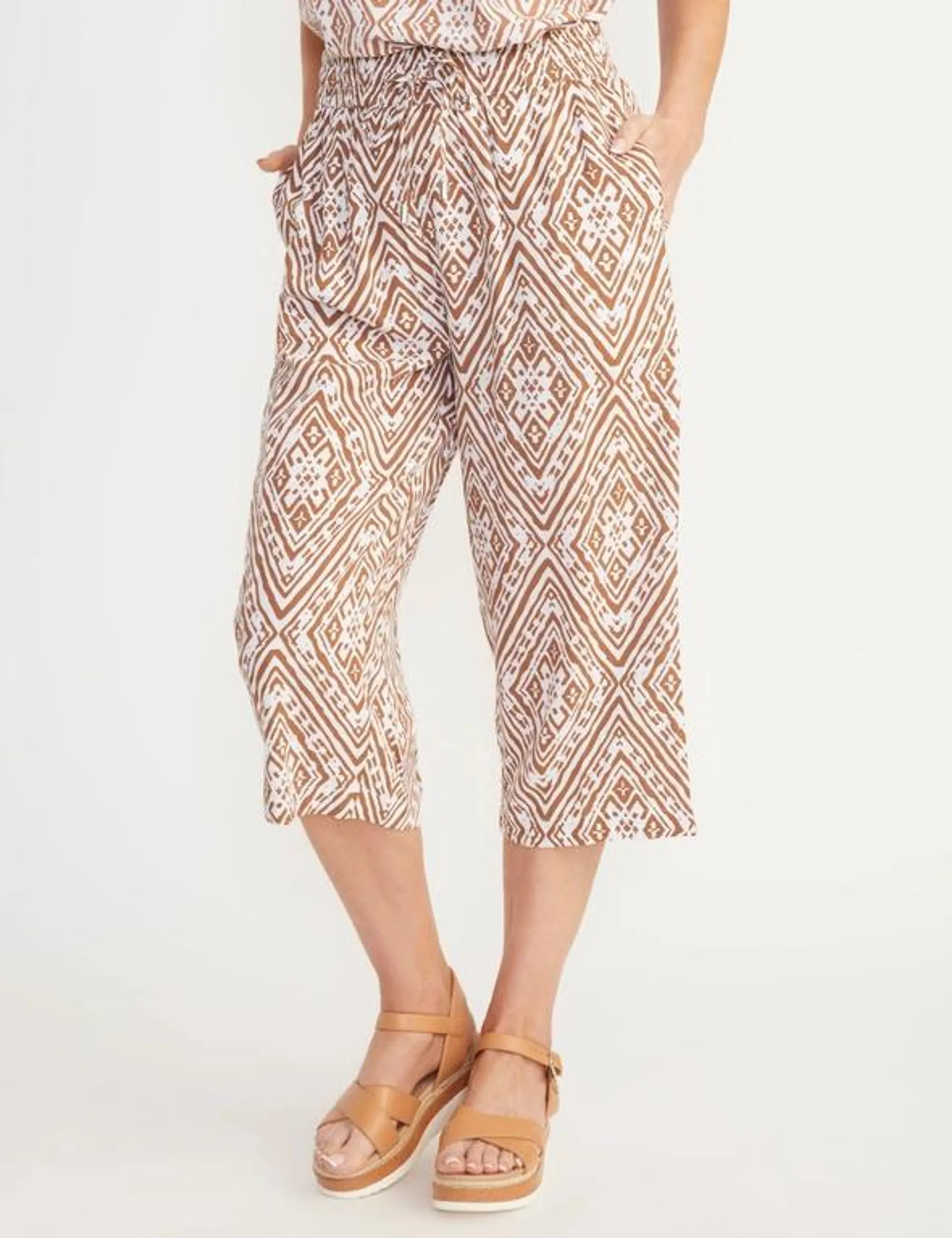 Millers Crop Length Wide Leg Drawcord Rayon Pant