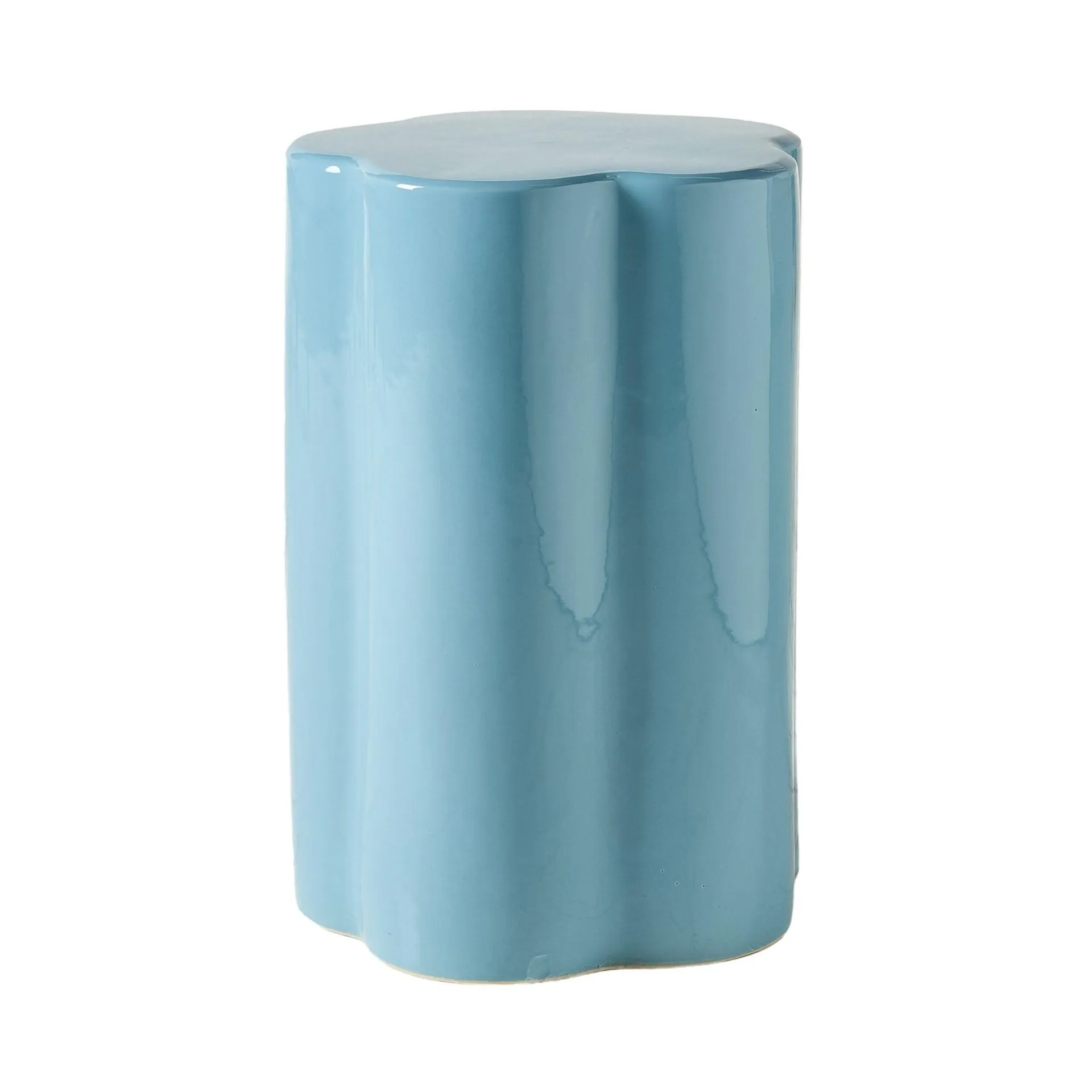 Kylix Curvy Stool Blue Gloss 46cm