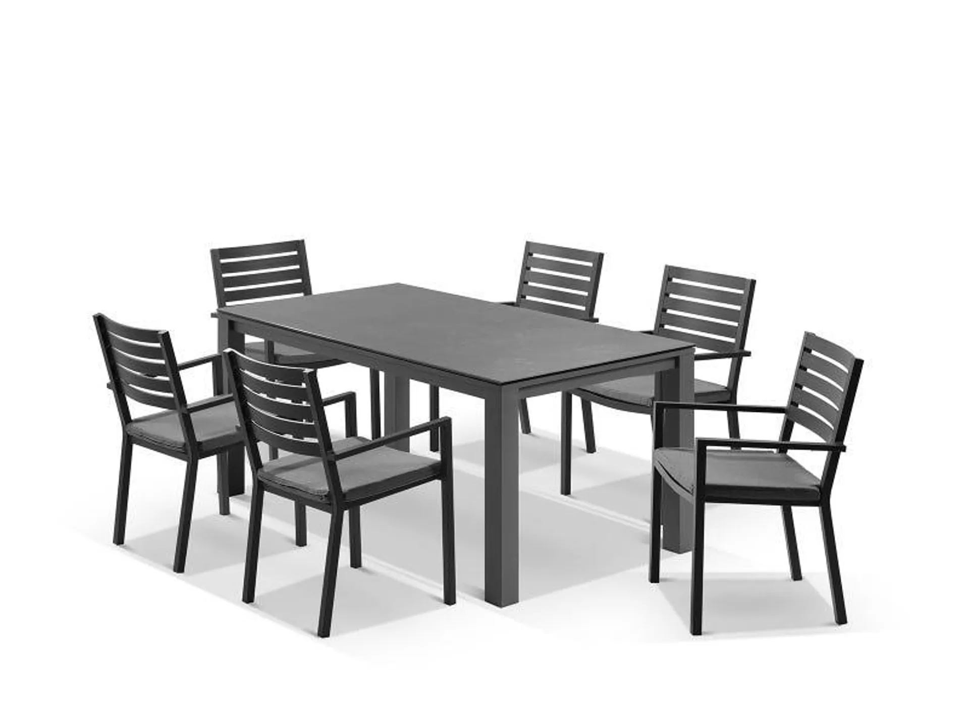 Adele Ceramic table with Mayfair Chairs 7pc Outdoor Dining Setting