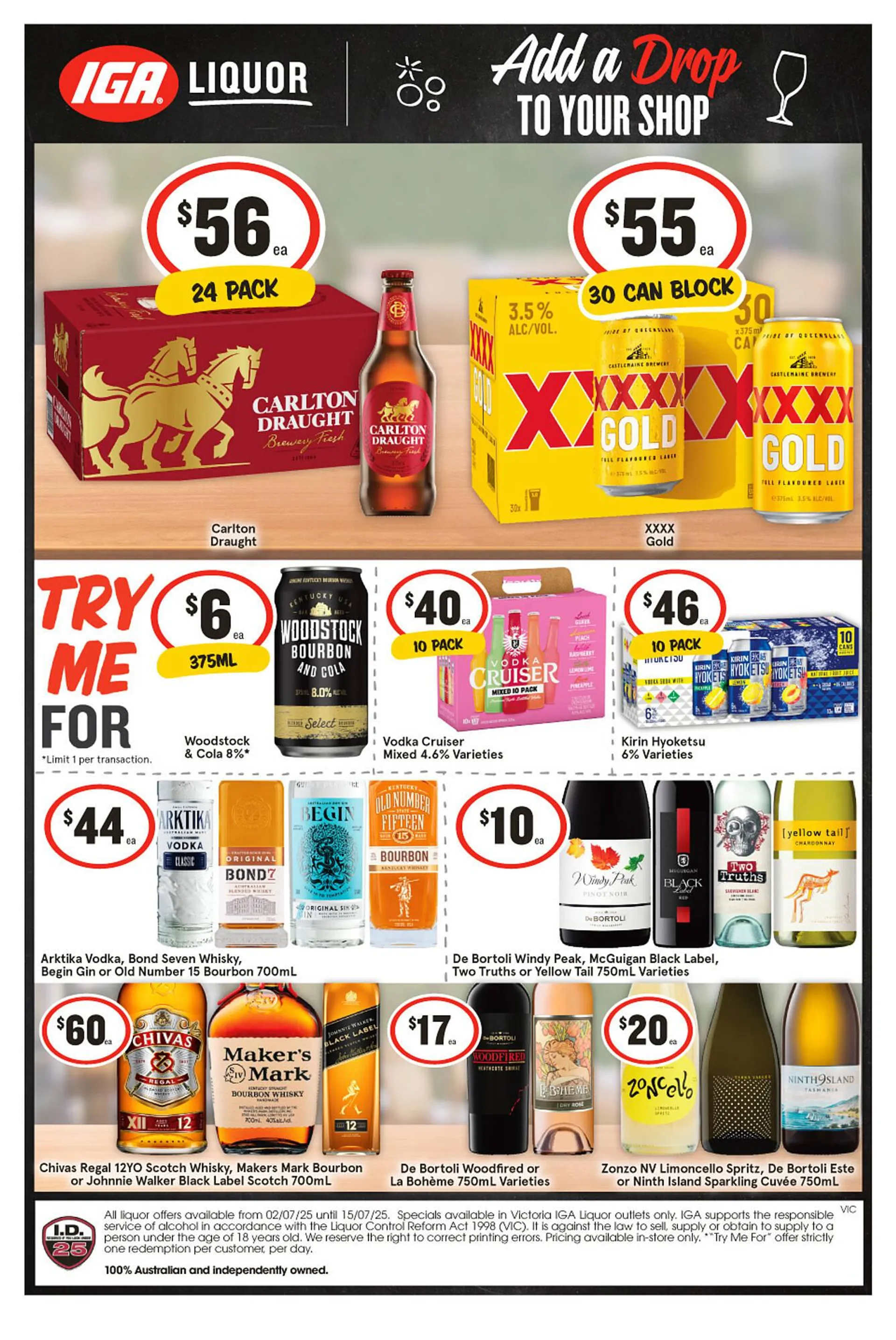 IGA Liquor catalogue - Catalogue valid from 2 July to 8 July 2025 - page 1