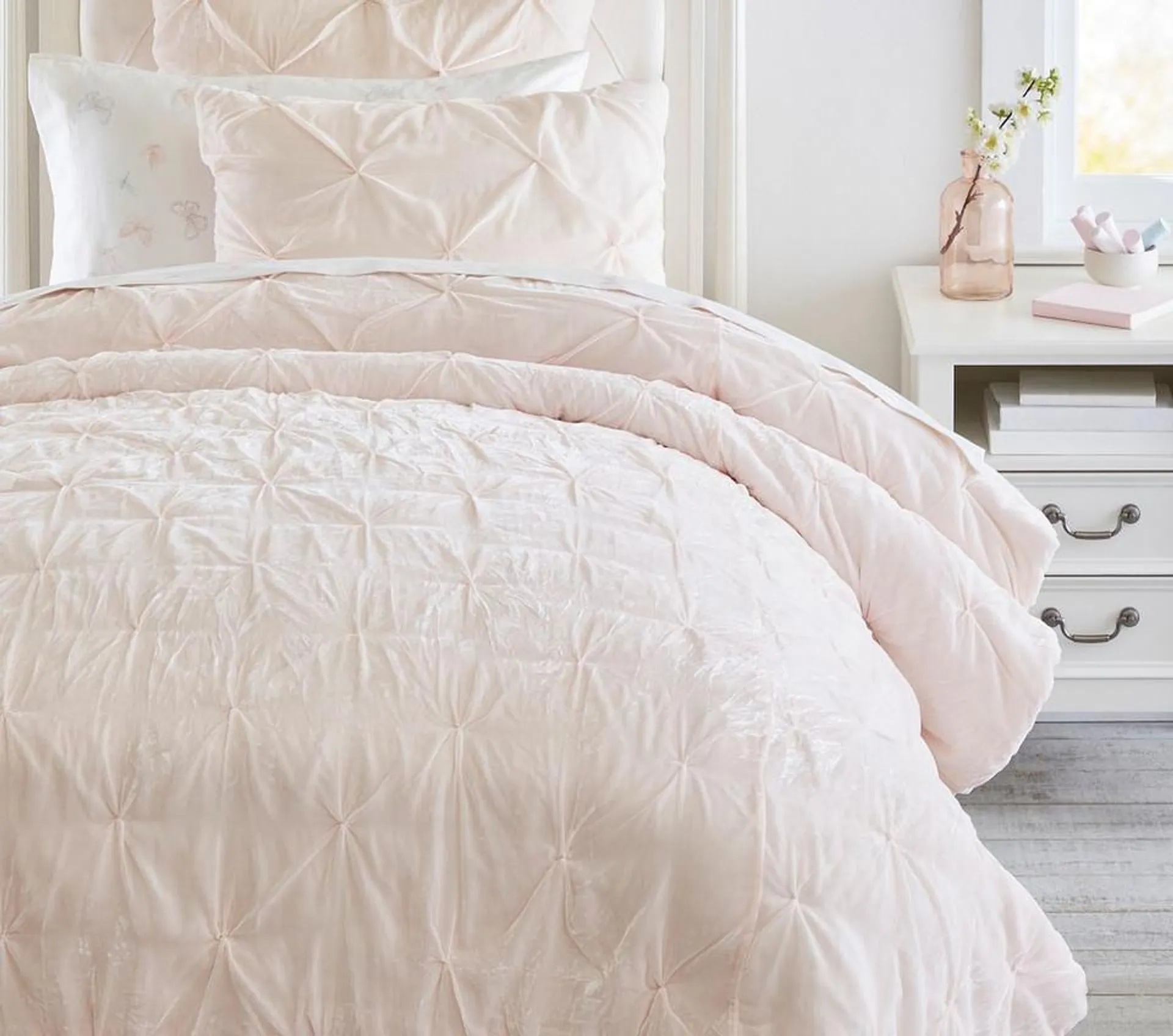 Monique Lhuillier Velvet Pintuck Comforter & Pillowcases