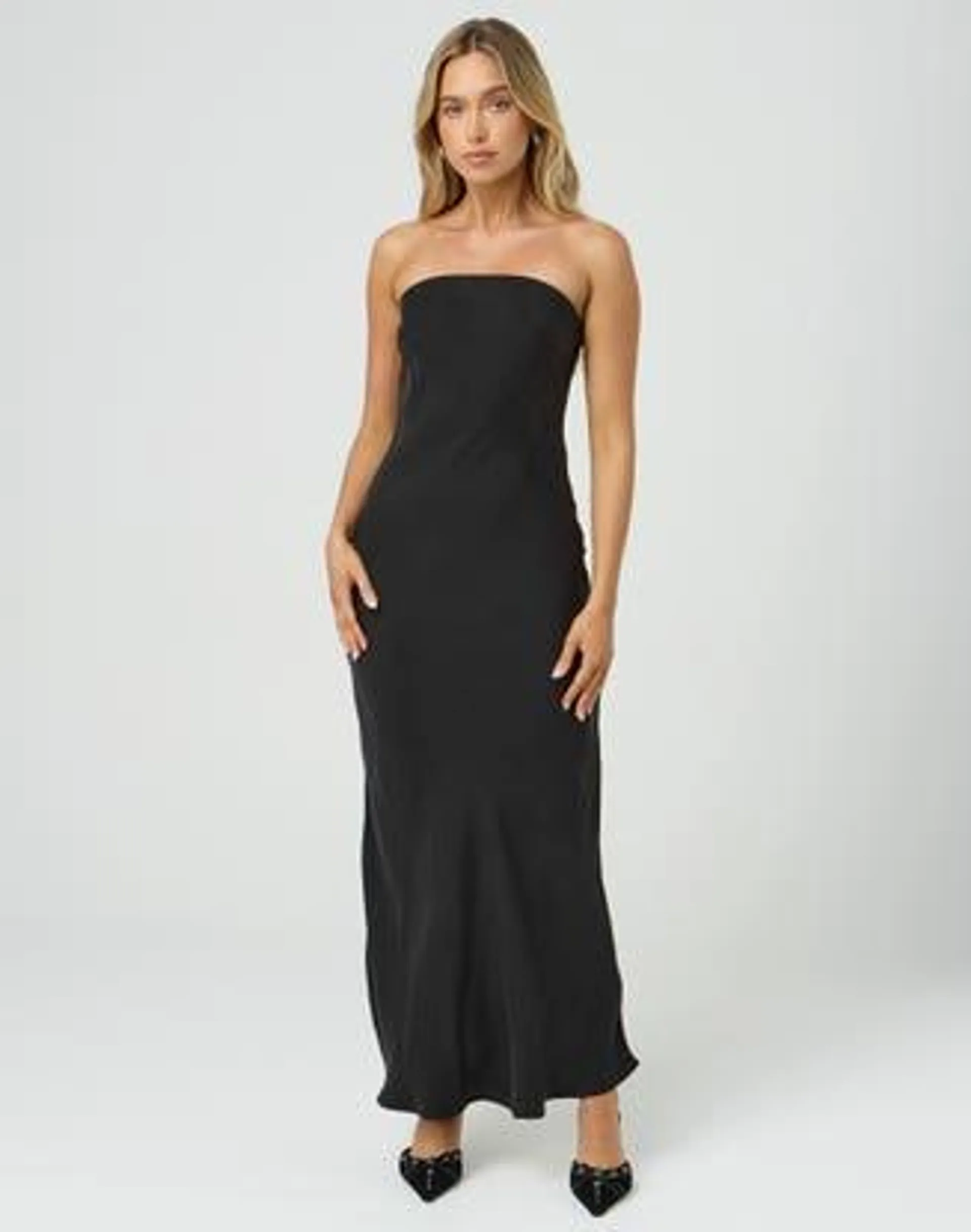 Cupro Strapless Maxi Dress