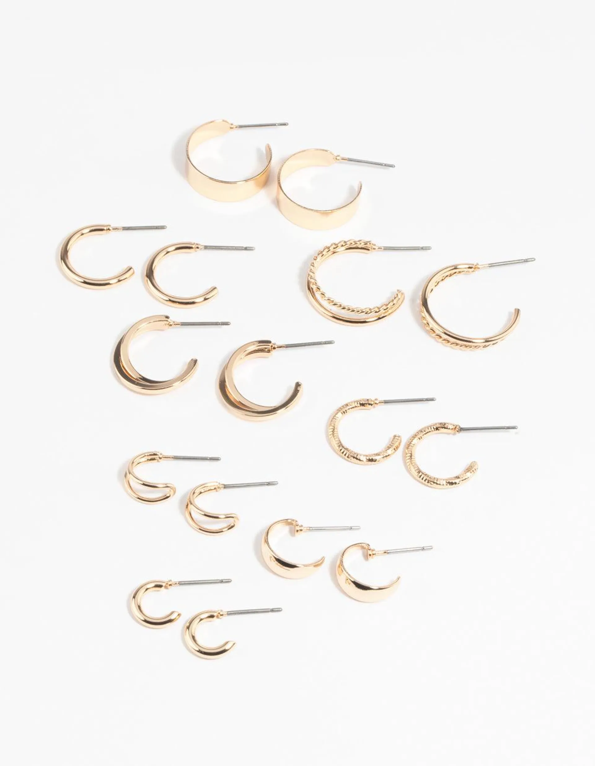 Gold Twisted Hoop Earring 12-Pack