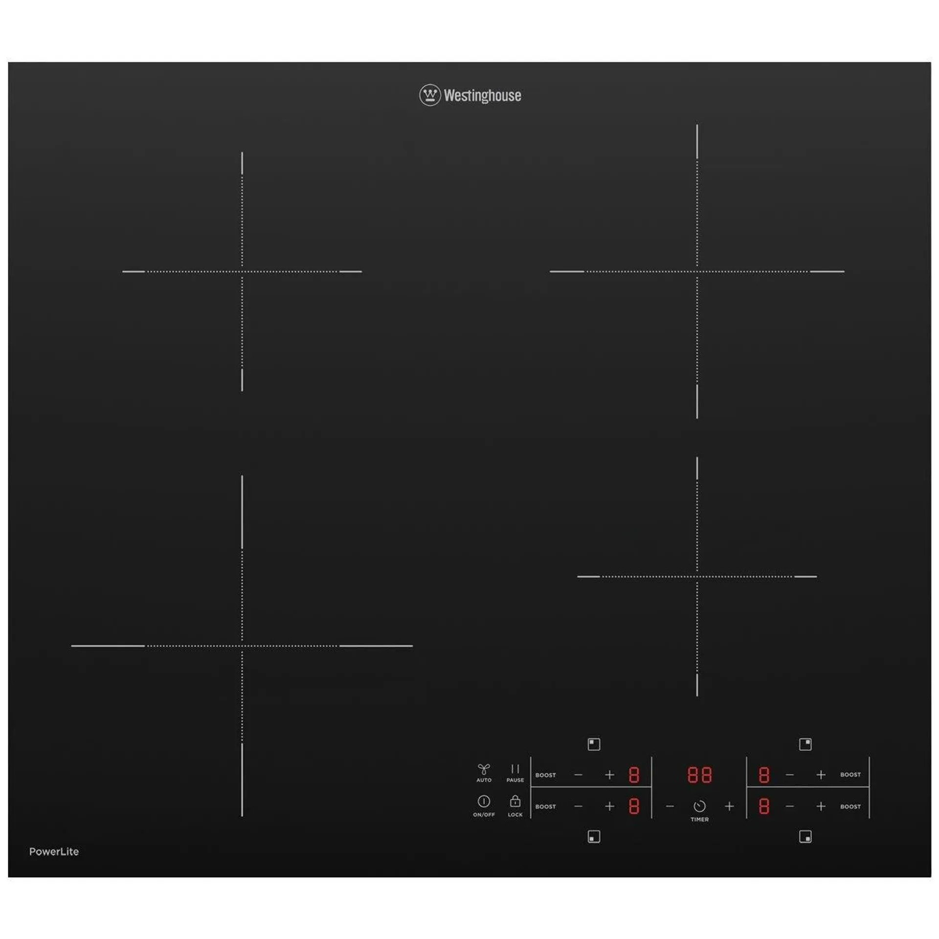 Westinghouse 60cm Powerlite 4 Zone Induction Cooktop WHI642BE