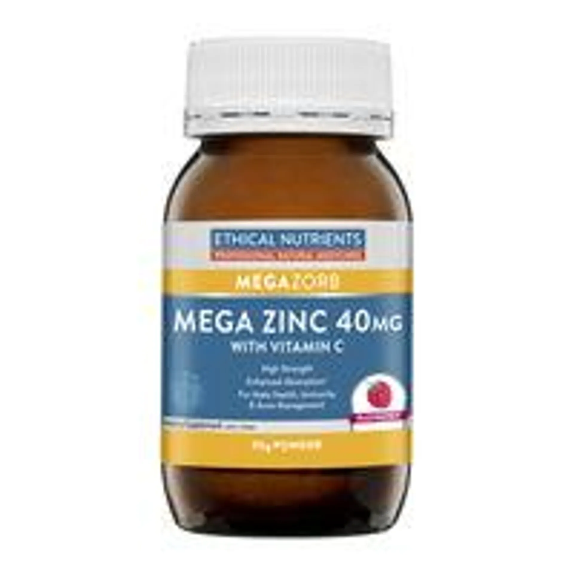 Ethical Nutrients Mega Zinc 40mg Raspberry 95g